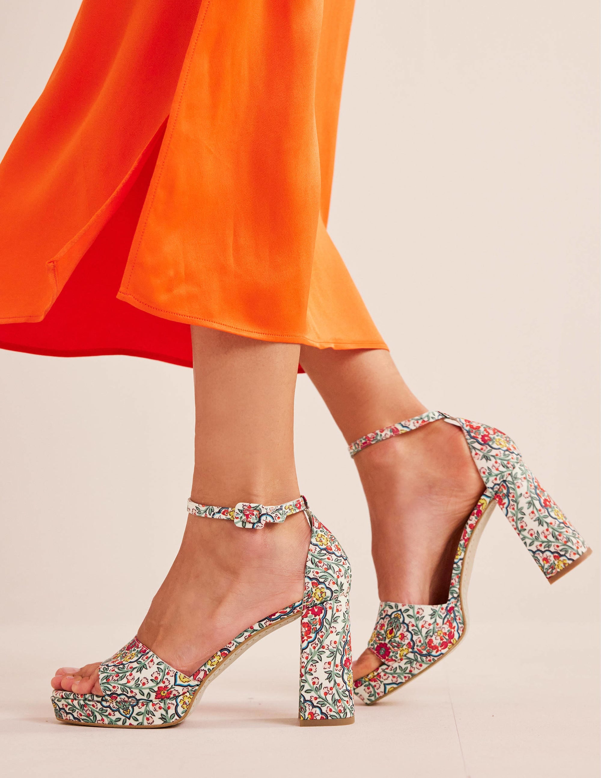 Heeled Platform Sandals-Multi, Vine Terrace - Image 1