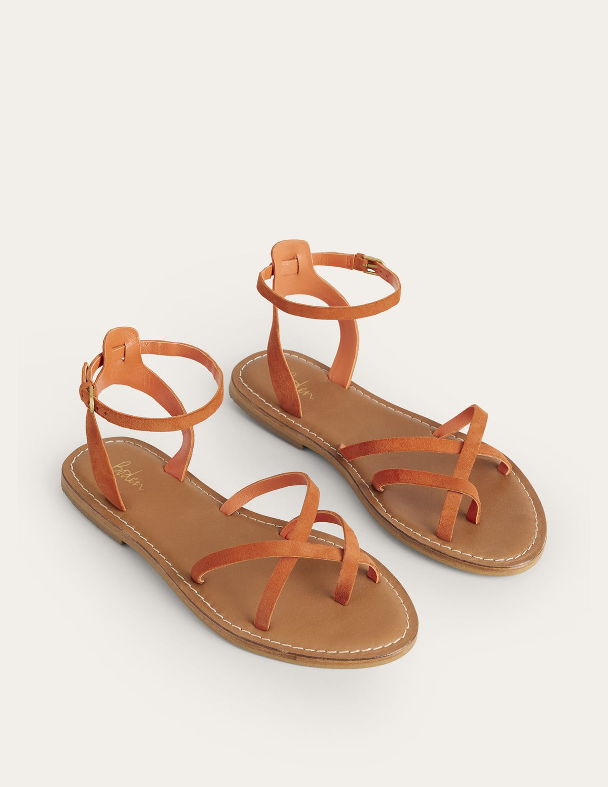 Easy Flat Sandals-Vermillon Red Suede - Image 2