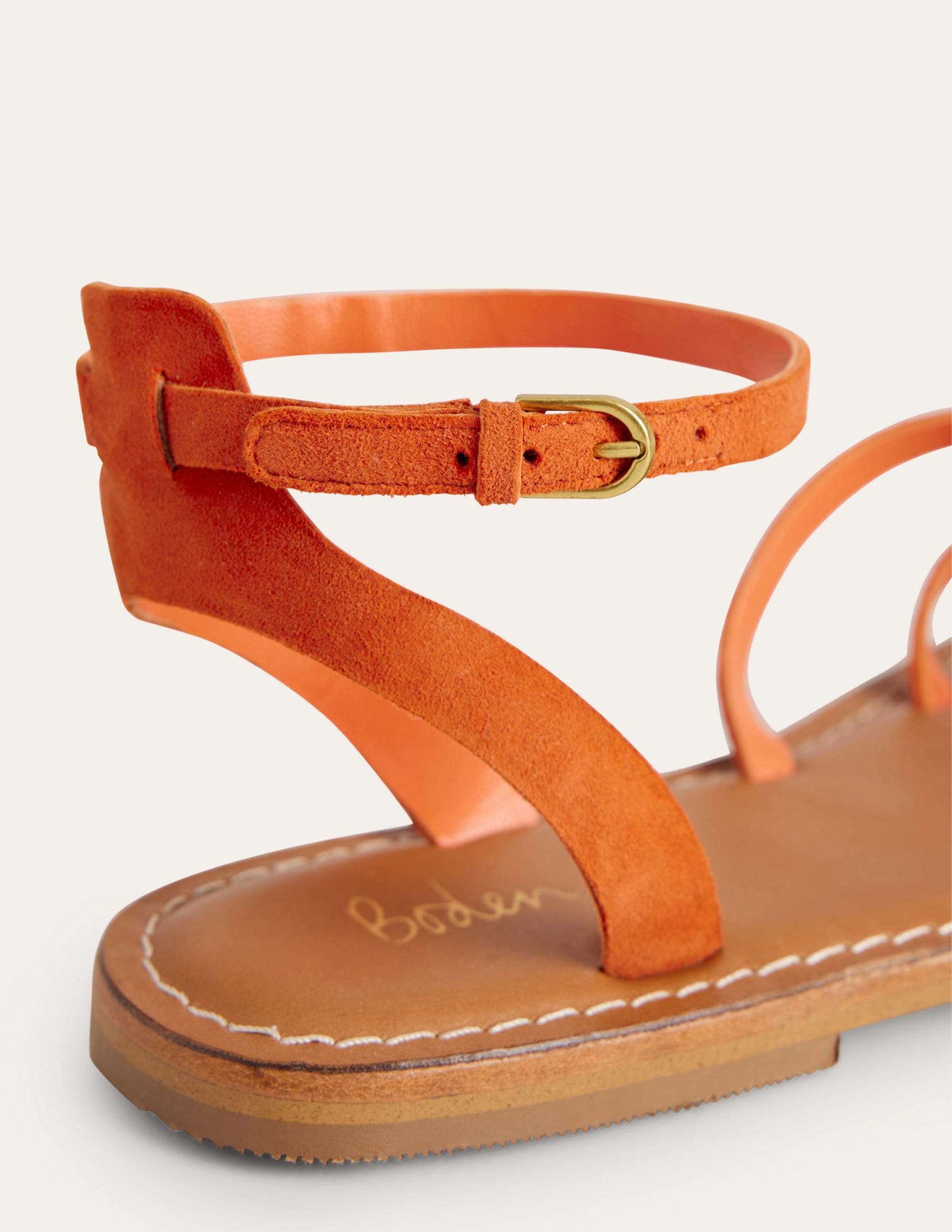 Easy Flat Sandals-Vermillon Red Suede - Image 3