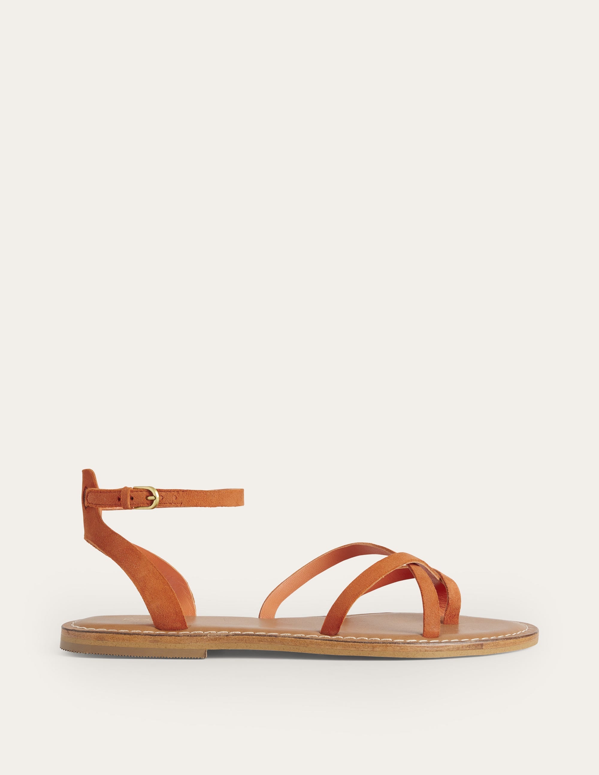 Easy Flat Sandals-Vermillon Red Suede - Image 1