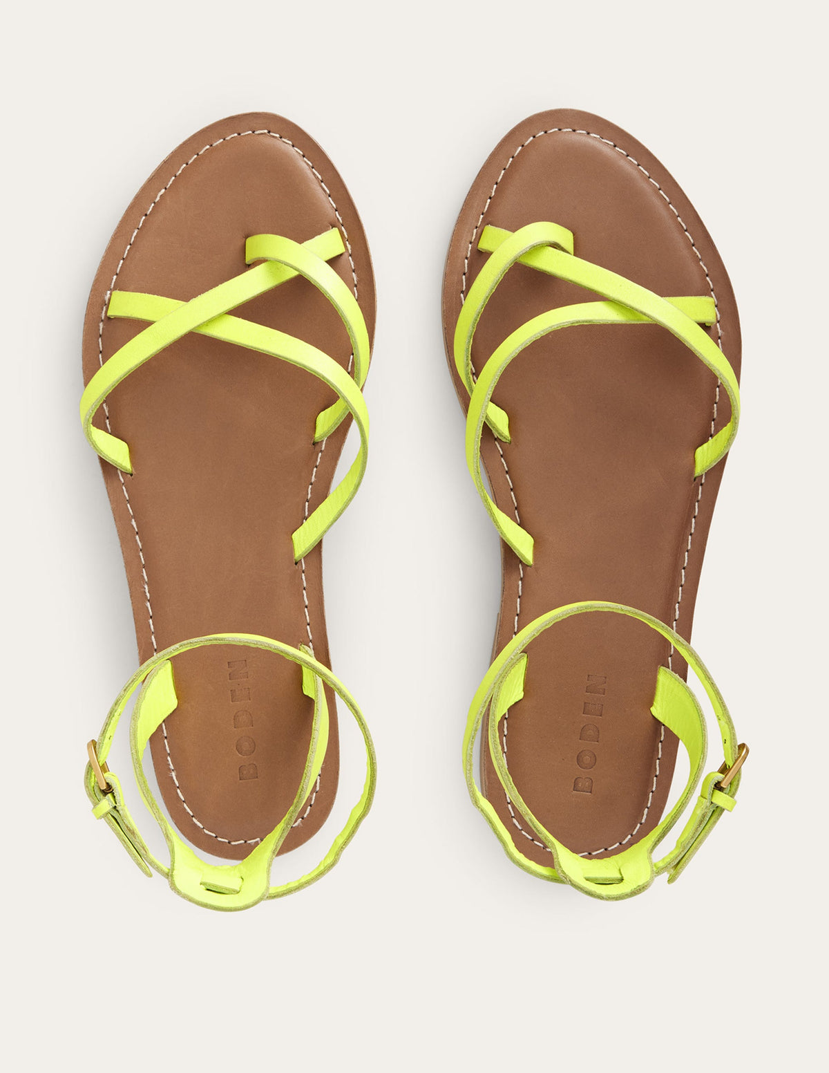 Easy Flat Sandals-Citrus Box Leather - Image 5