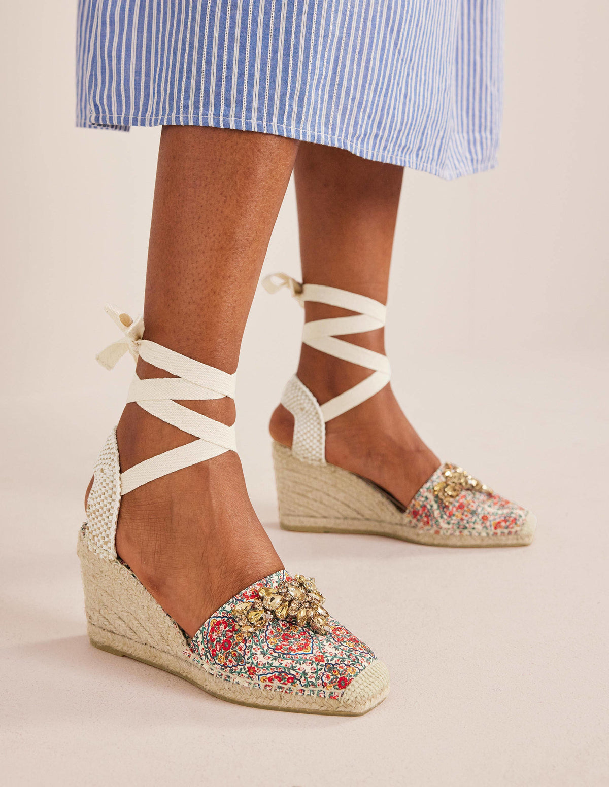 Embellished Espadrille Wedges-Multi, Vine Terrace-1