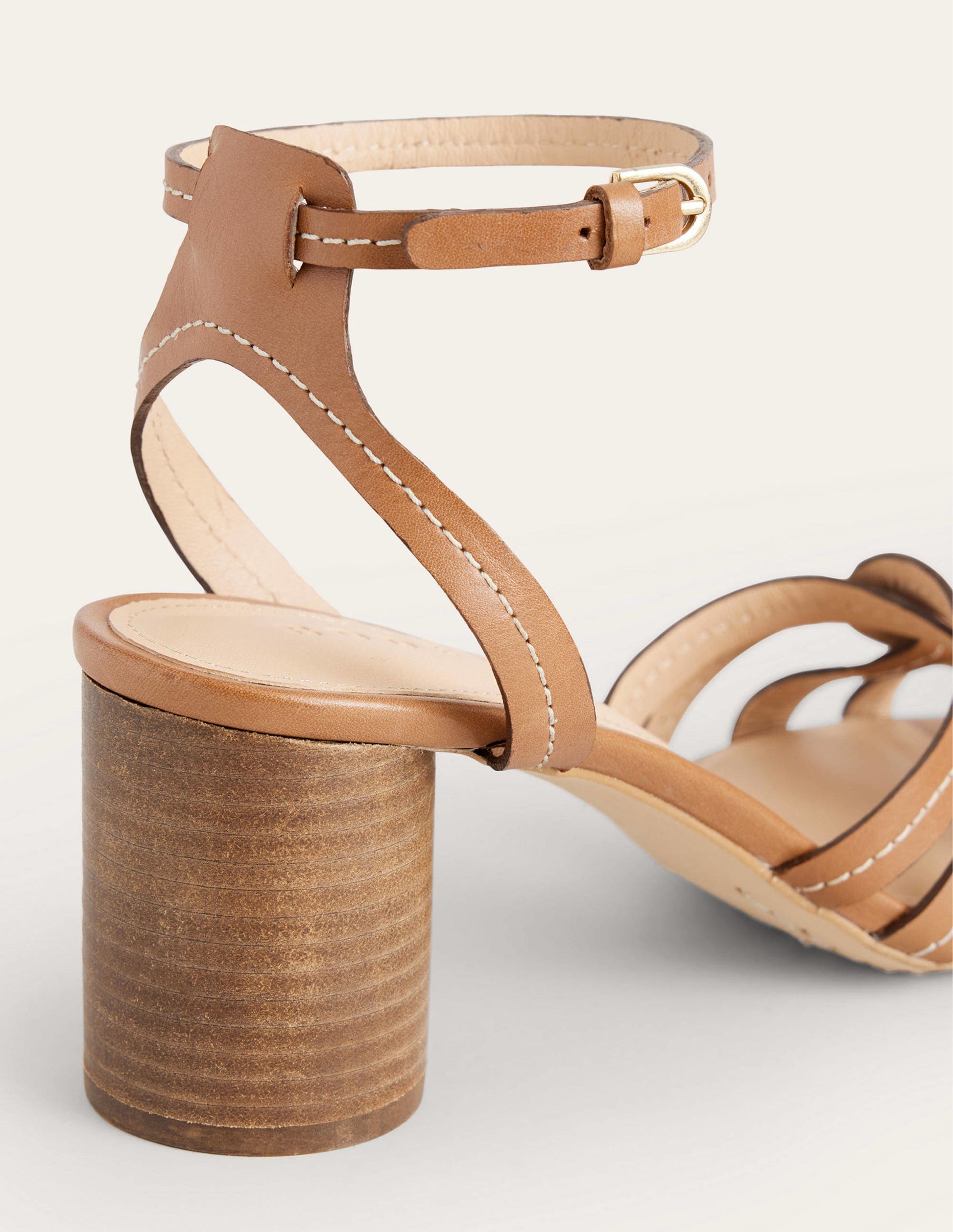 Multi Strap Heeled Sandals-Tan Leather-3