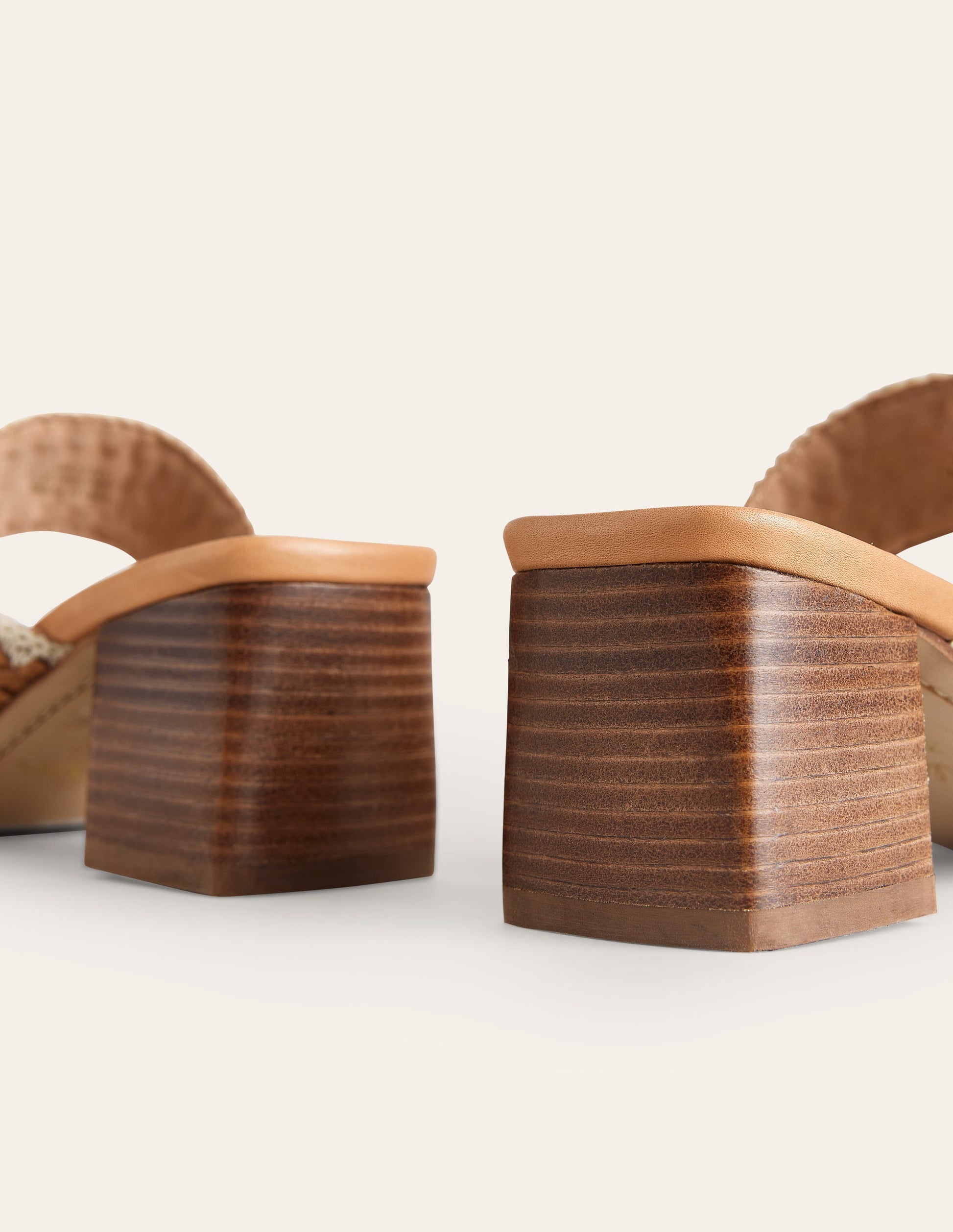 Woven Strap Heeled Sandals-Tan Woven Leather-3