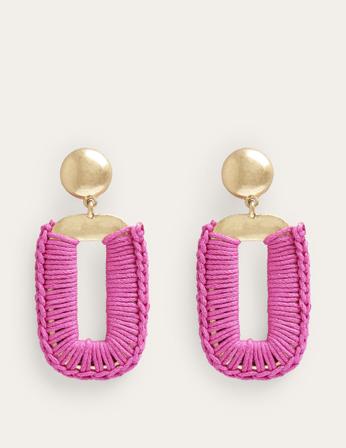 Wrapped Rectangle Earrings-Amazing Pink - Image 4