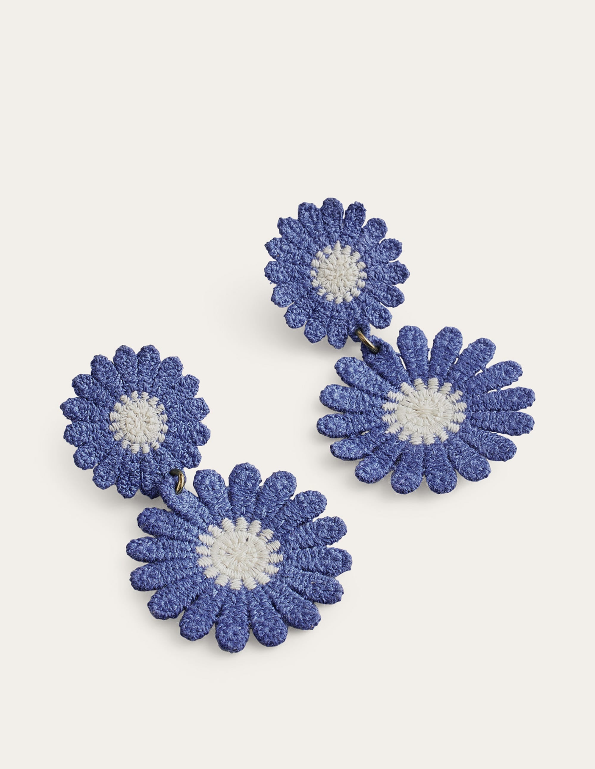 Floral Lace Earrings-Blue - Image 2