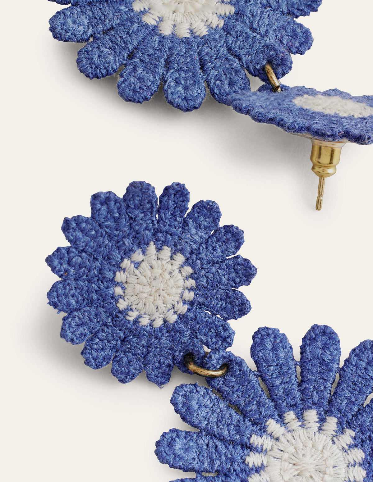 Floral Lace Earrings-Blue-3