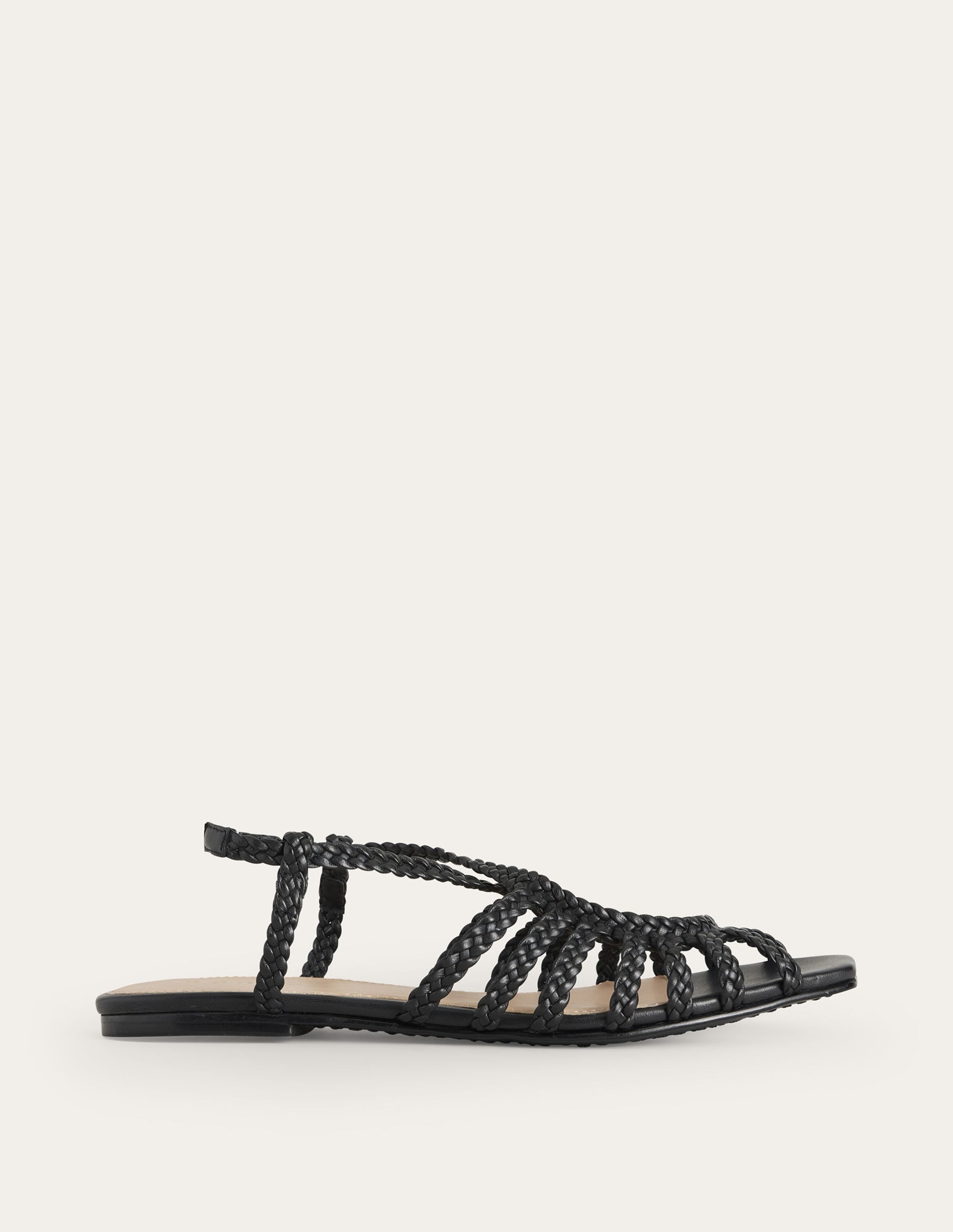 Woven Multistrap Flat Sandals-Black - Image 2