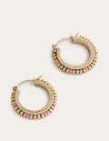 Small Beaded Hoops-Pink