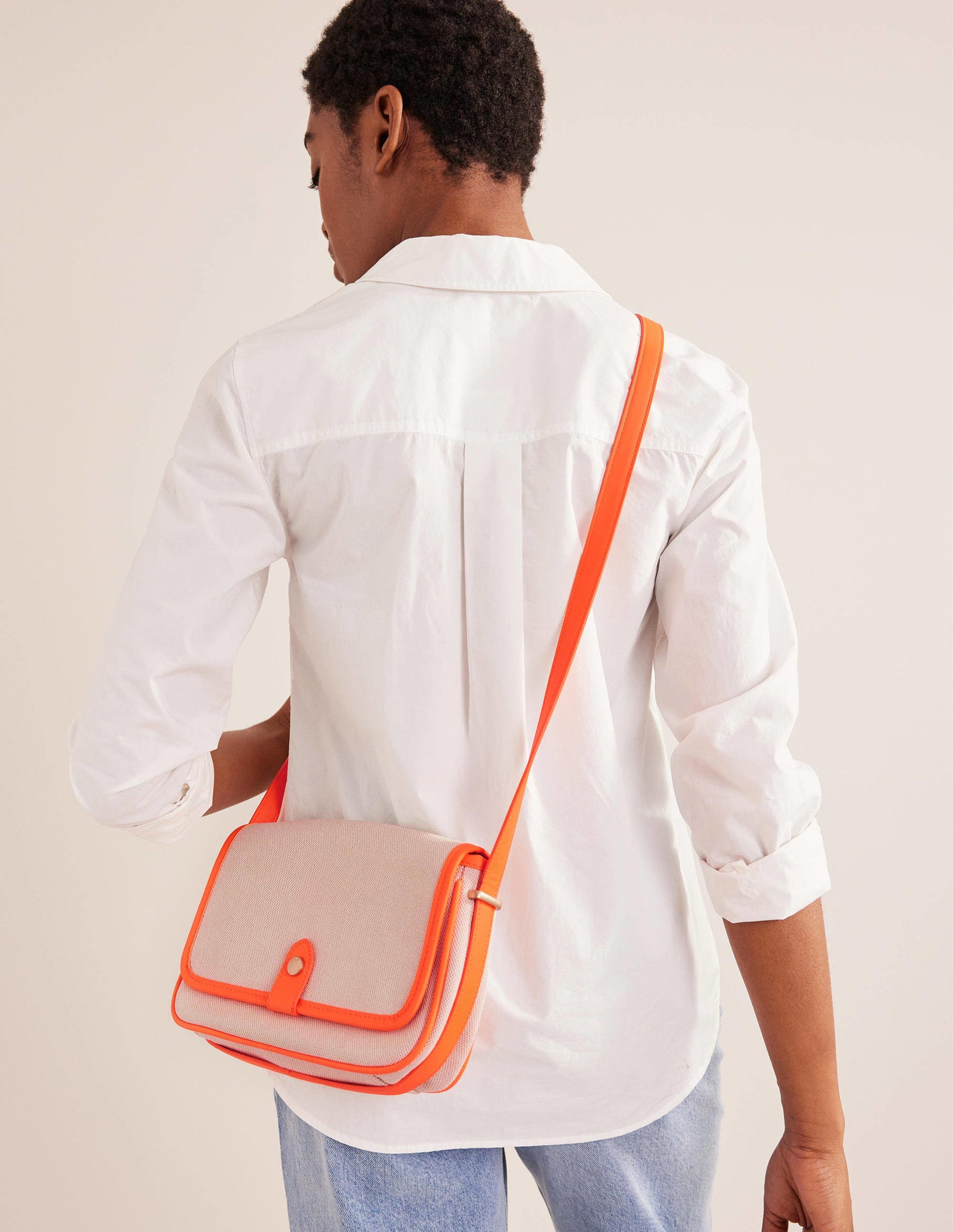 Structured Cross-Body Bag-Neon Orange-1