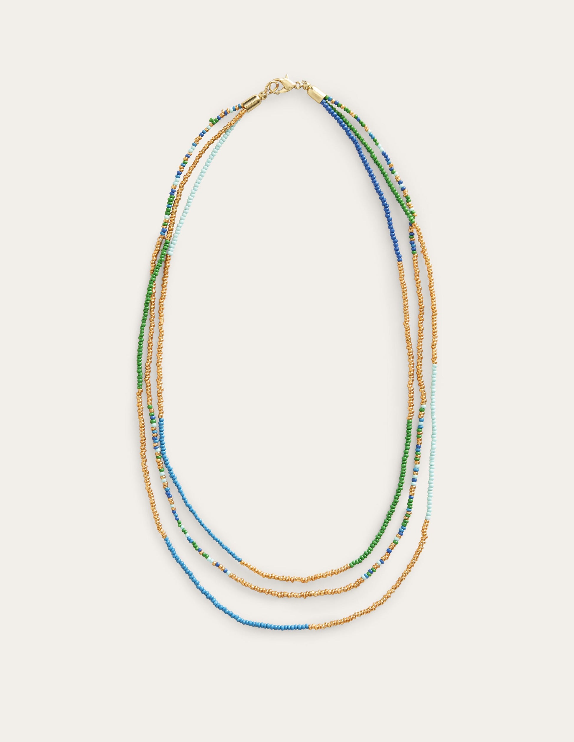 Beaded Necklace-Blue Multi-4