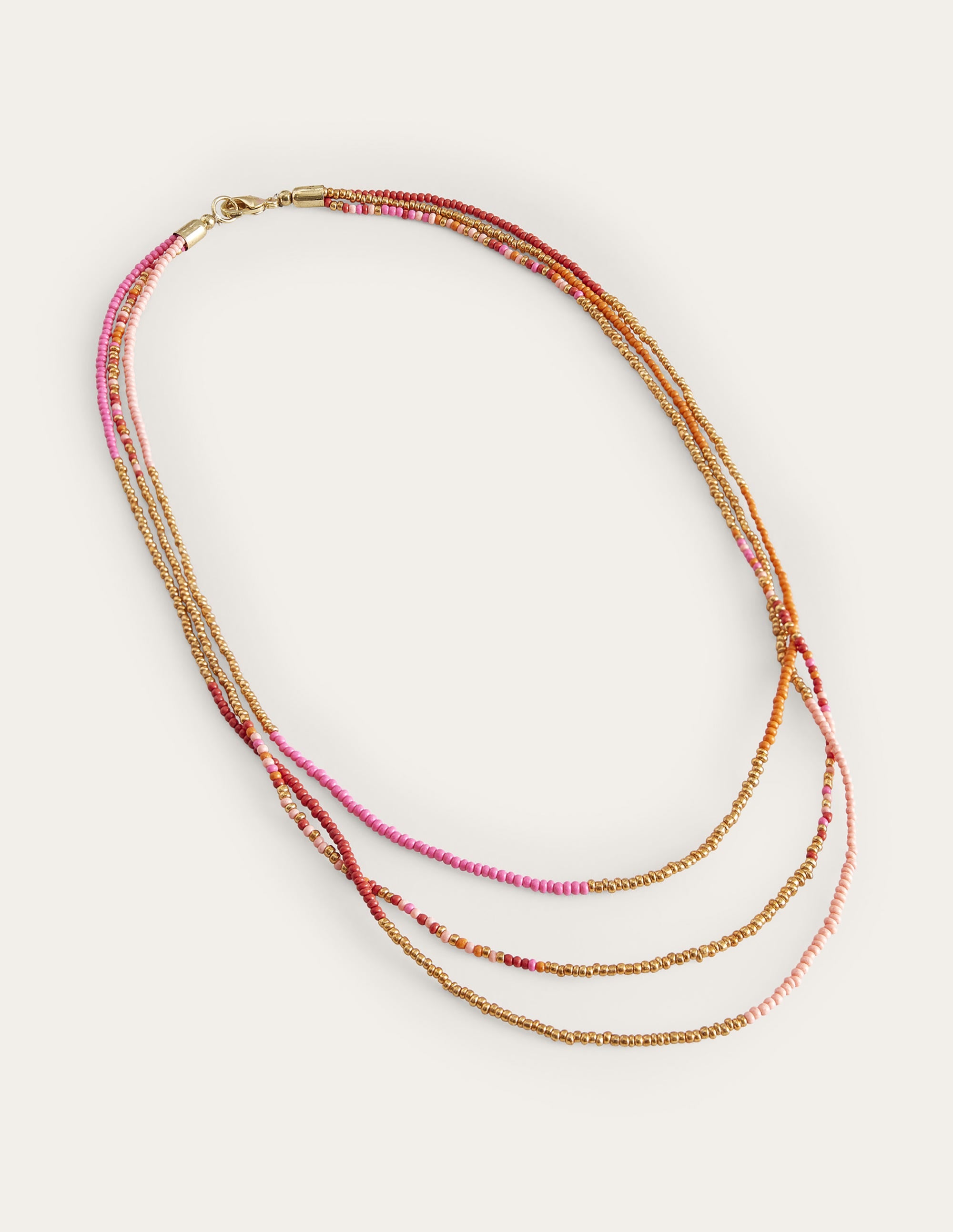 Beaded Necklace-Pink Multi - Image 2