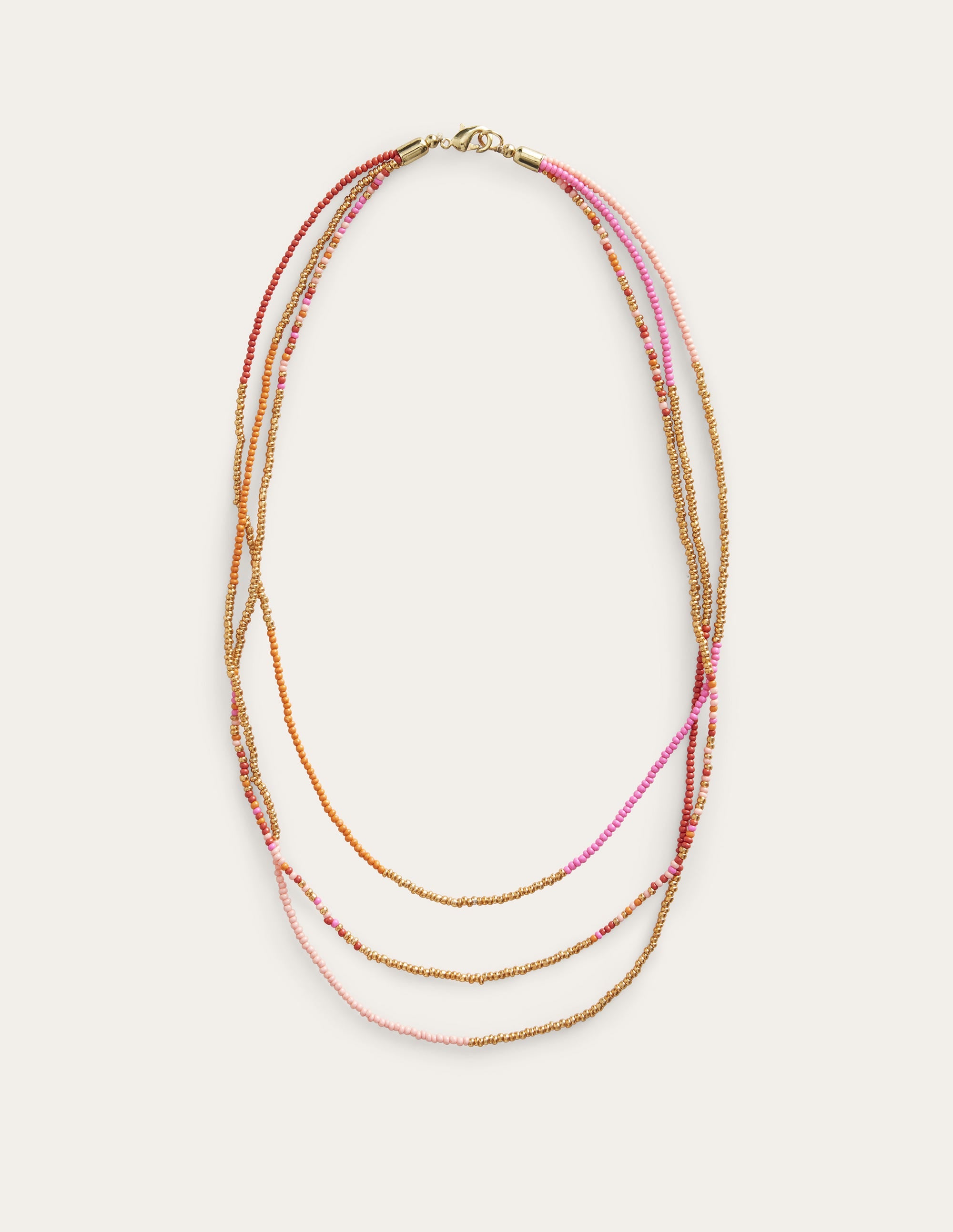 Beaded Necklace-Pink Multi - Image 4