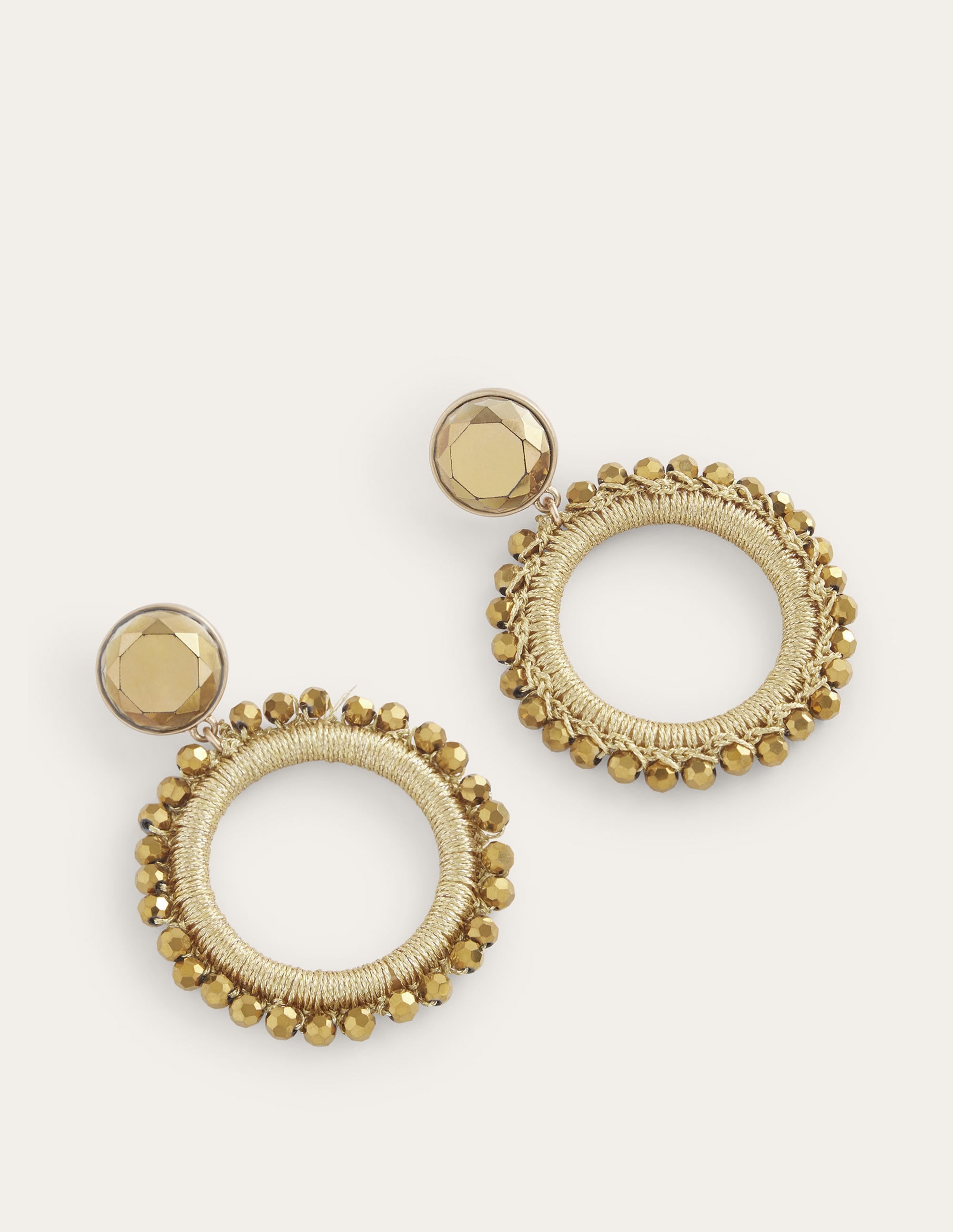 Beady Ring Earrings-Gold - Image 2