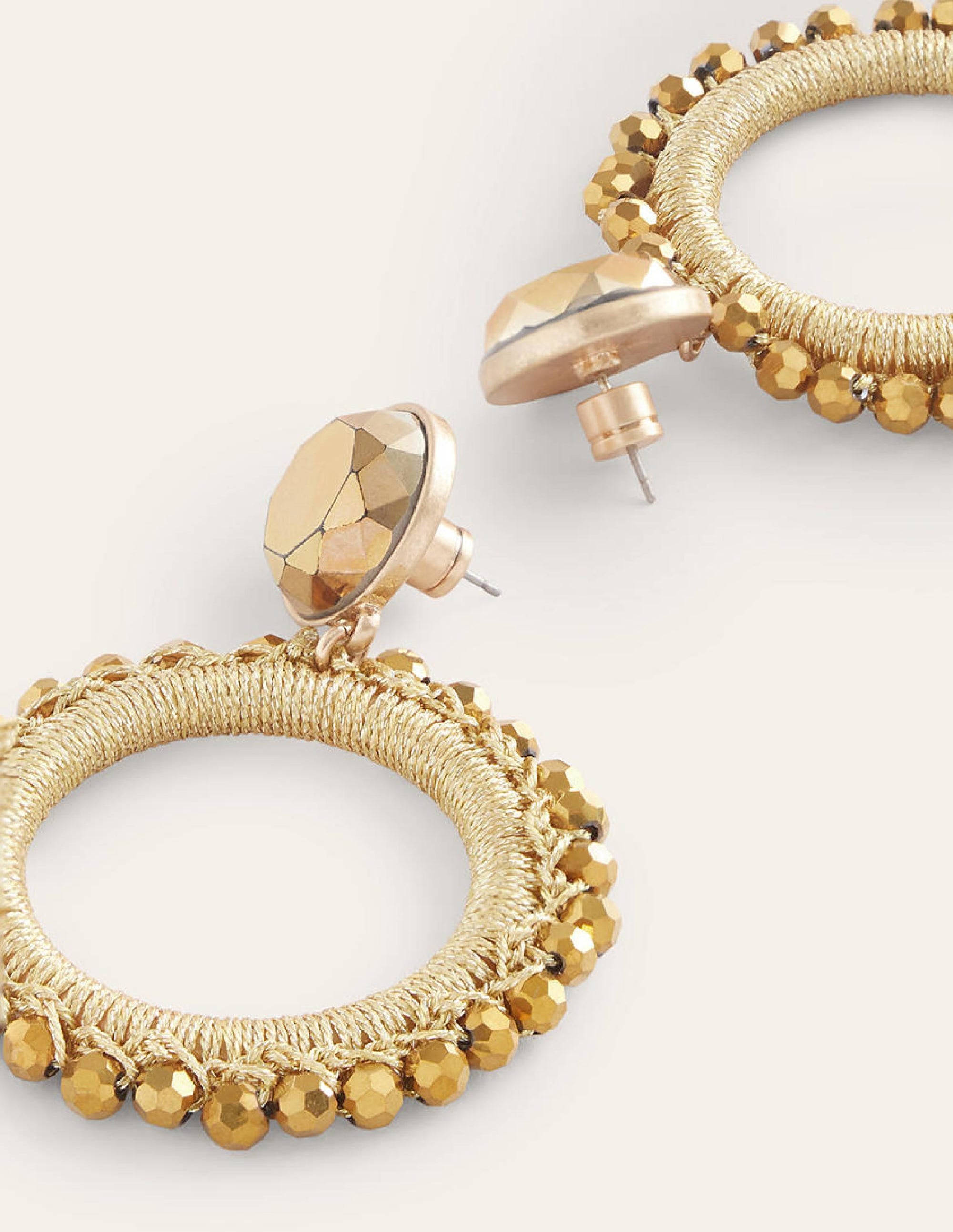 Beady Ring Earrings-Gold - Image 3