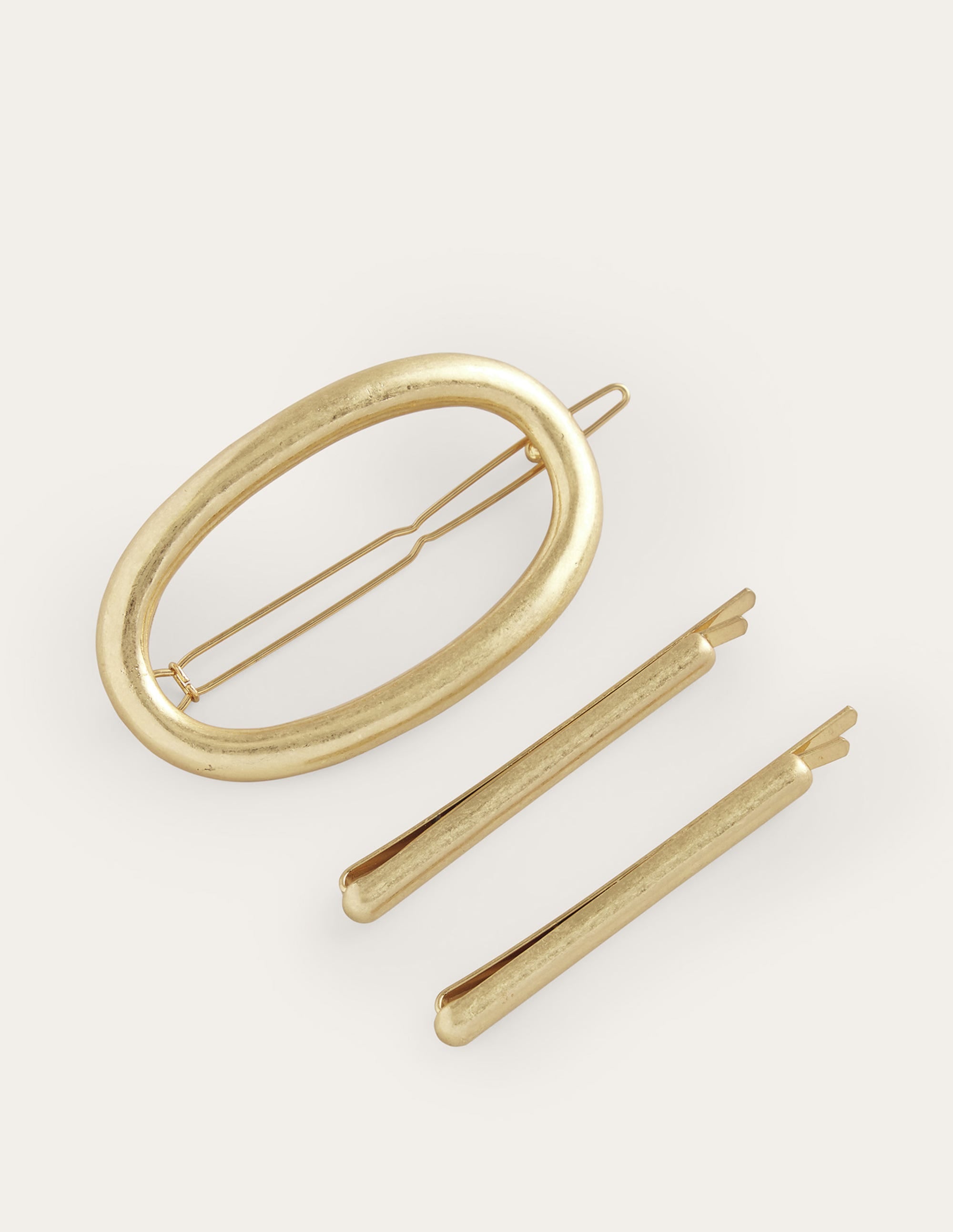 3 Pack Metal Hairslides-Gold - Image 2