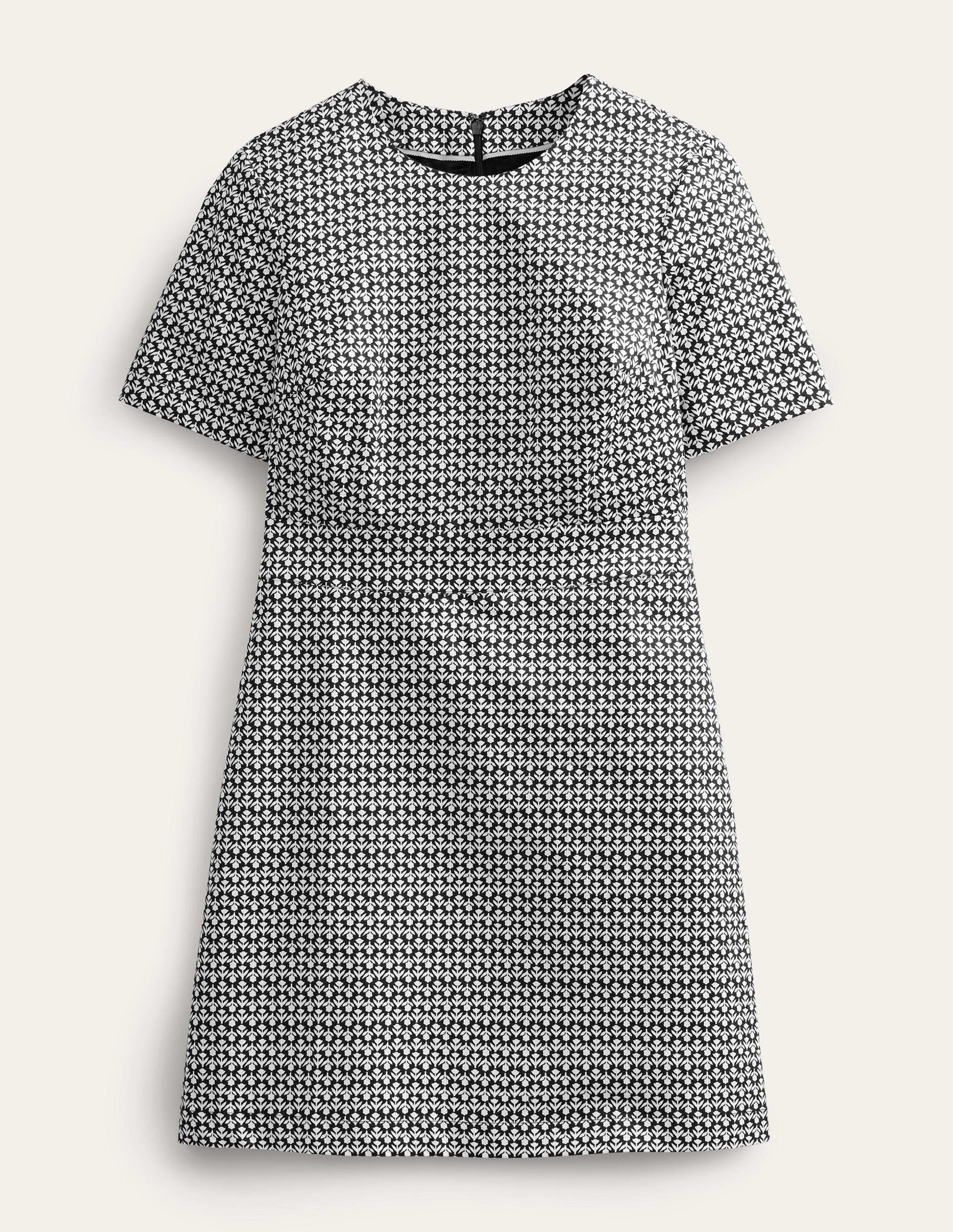 Cotton Mini Shift Dress-Black, Tulip Bud - Image 5