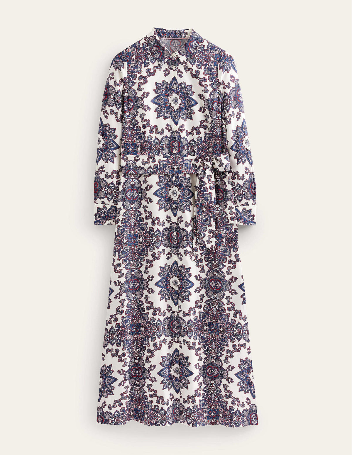 Claudia Maxi Shirt Dress-Ivory, Paradise Paisley - Image 5