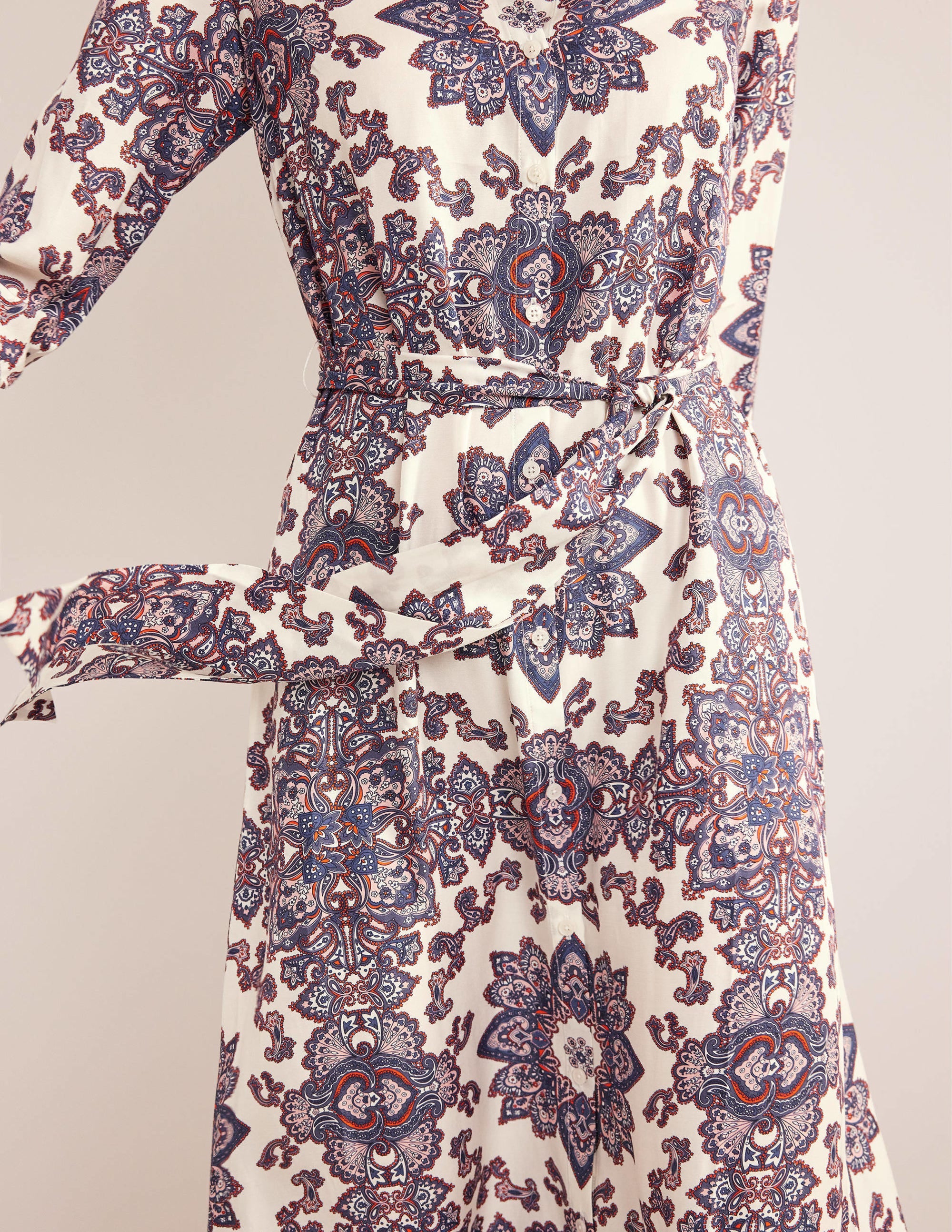 Claudia Maxi Shirt Dress-Ivory, Paradise Paisley - Image 2