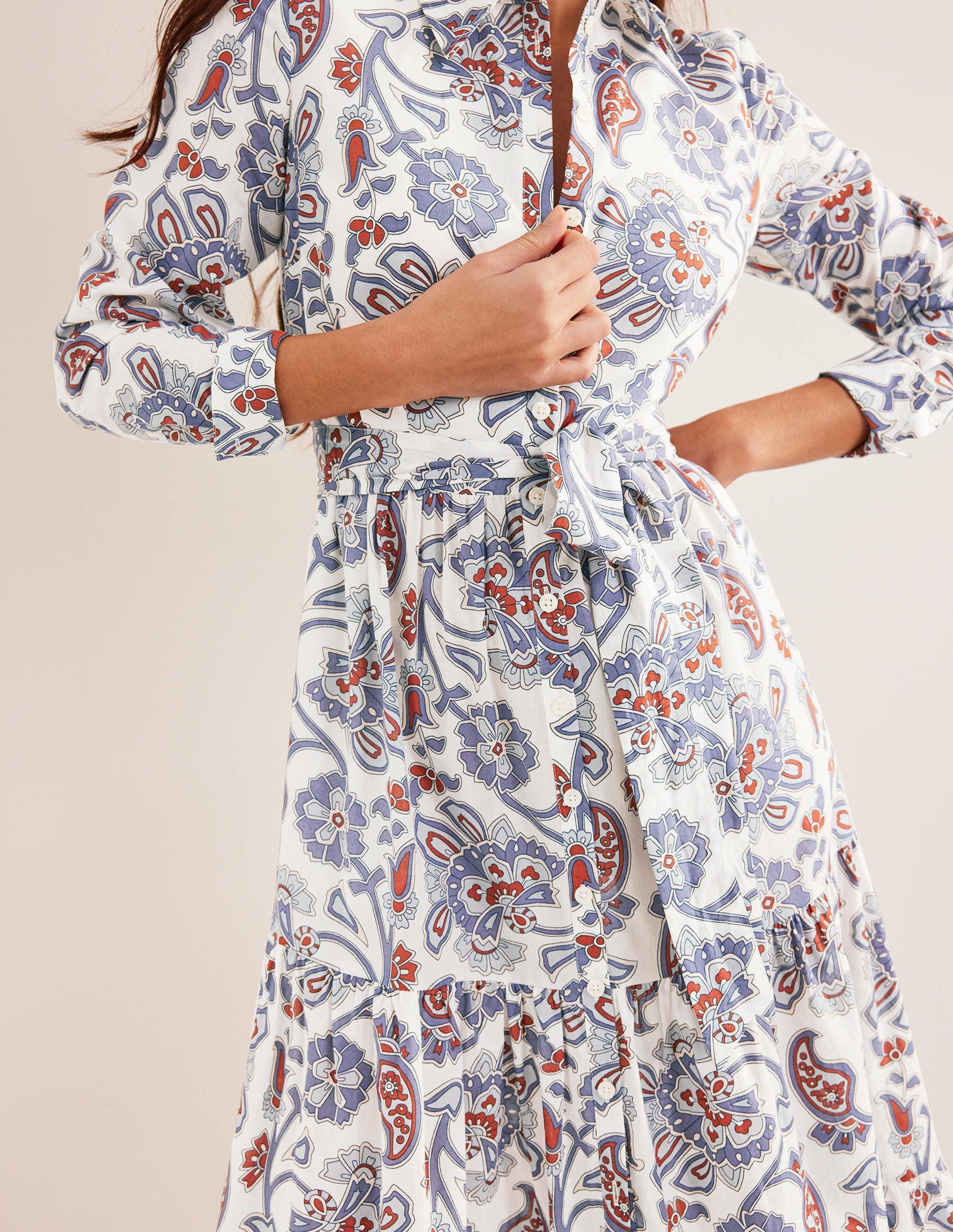 Flo Cotton Midi Shirt Dress-Nightshadow Blue - Image 3