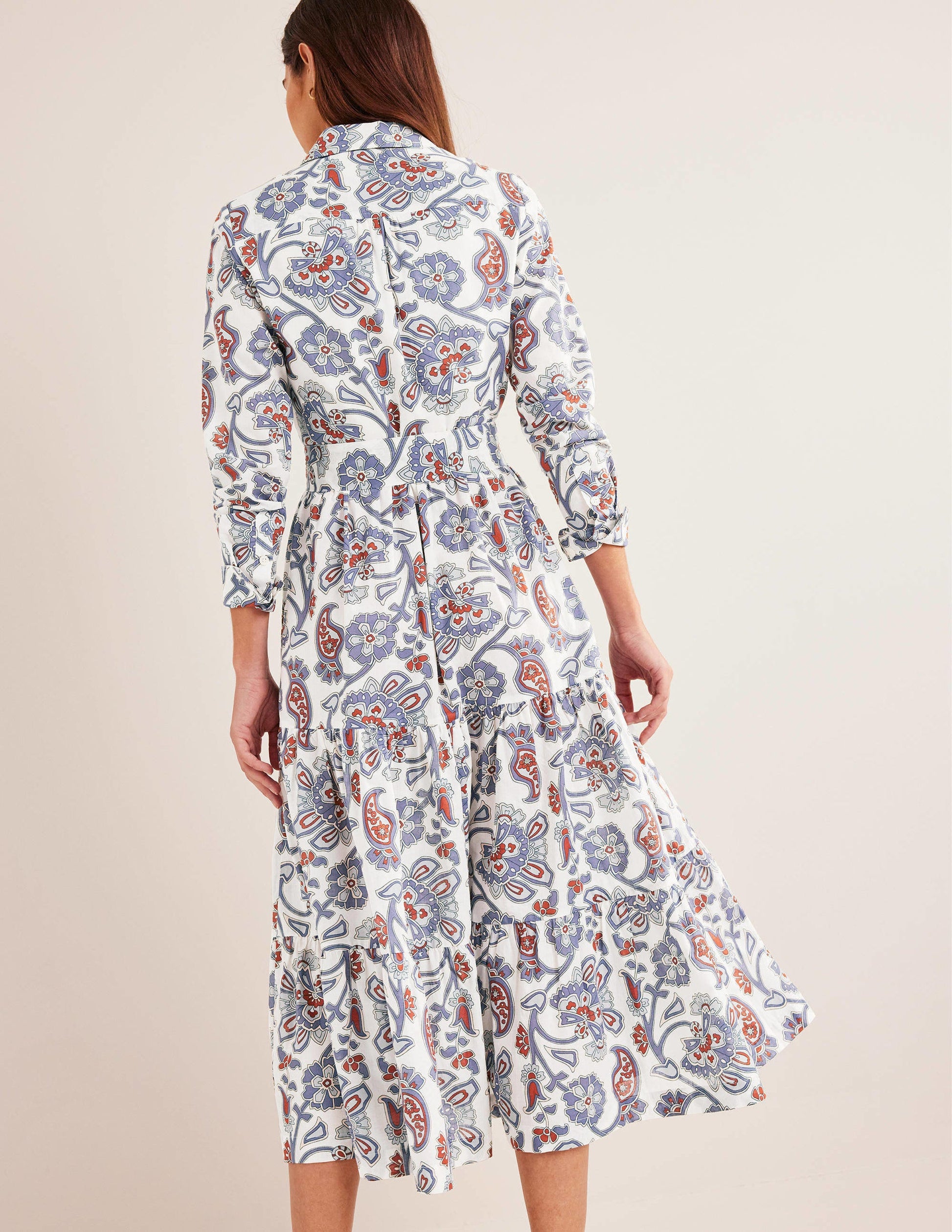Flo Cotton Midi Shirt Dress-Nightshadow Blue-4