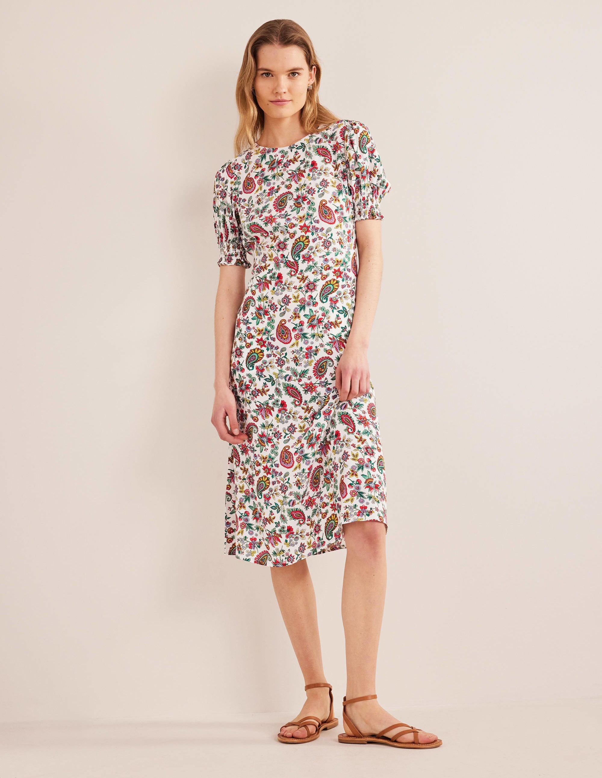 Corinne Midi Tea Dress-Multi, Dandelion Paisley - Image 1