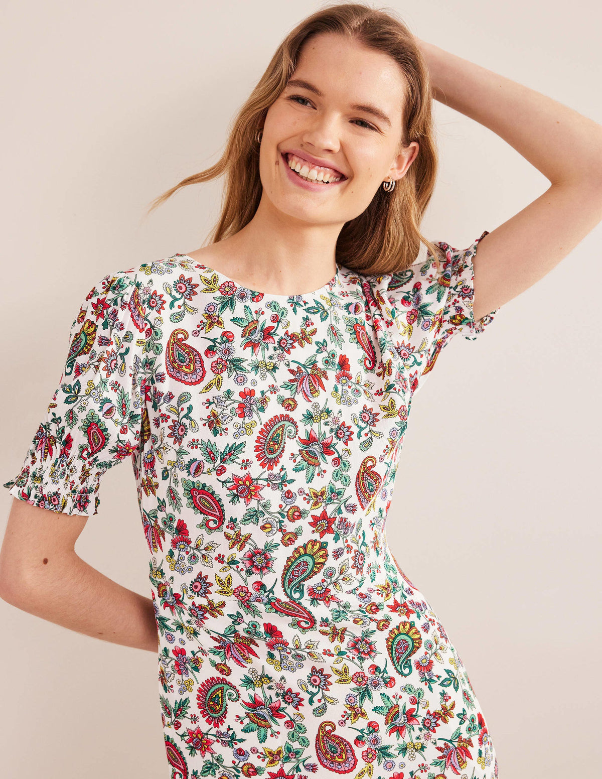 Corinne Midi Tea Dress-Multi, Dandelion Paisley - Image 4