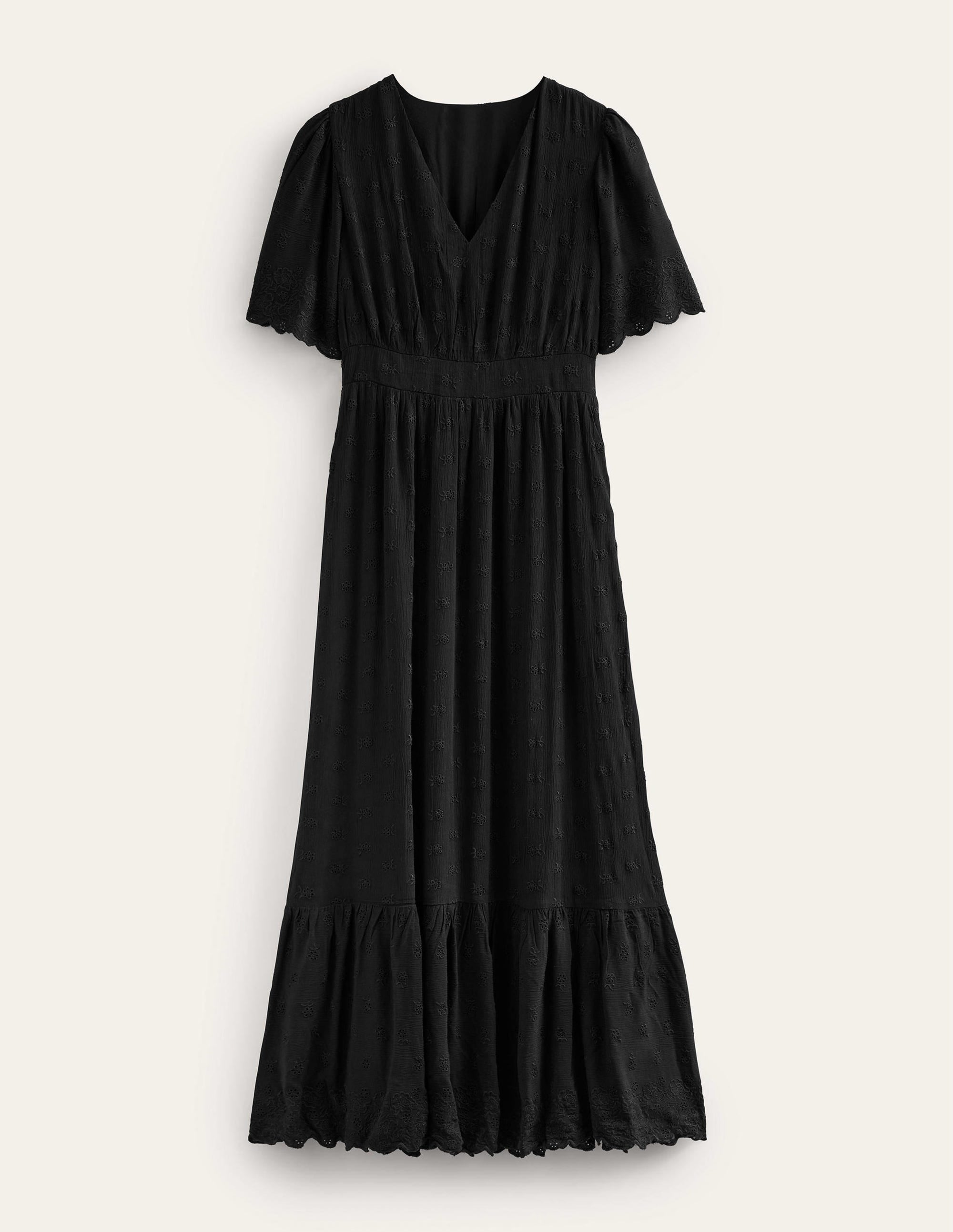 Broderie Maxi Dress-Black - Image 6