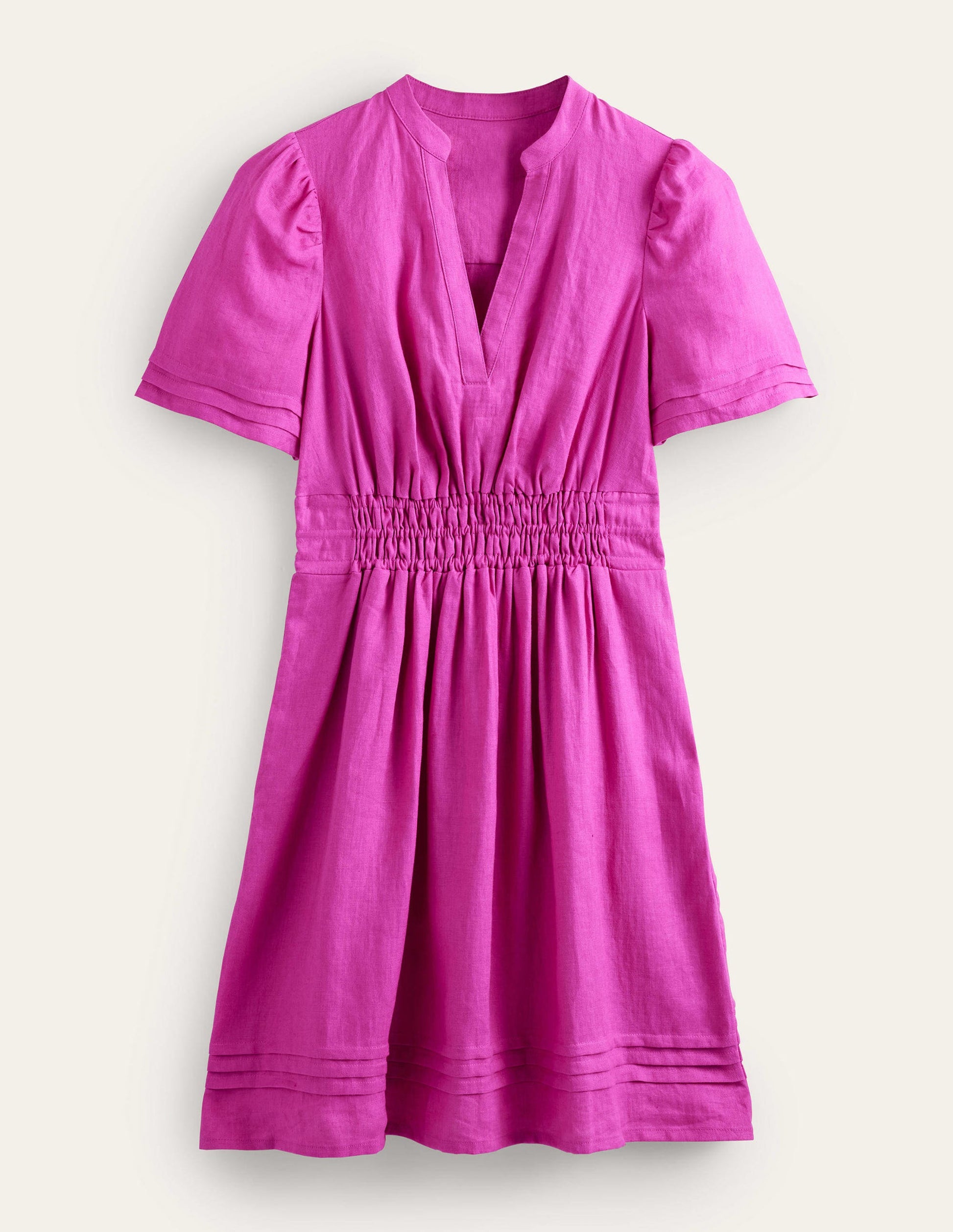 Pintuck Detail Mini Dress-Rose Violet-5