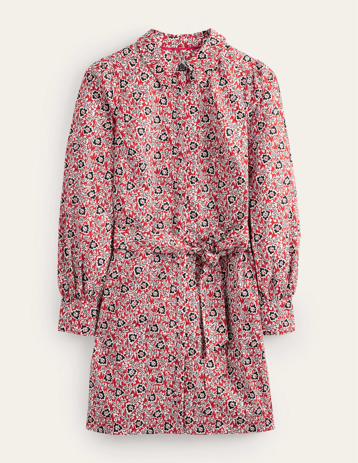 Mini Shift Shirt Dress-Tomato, Clover Swirl-5