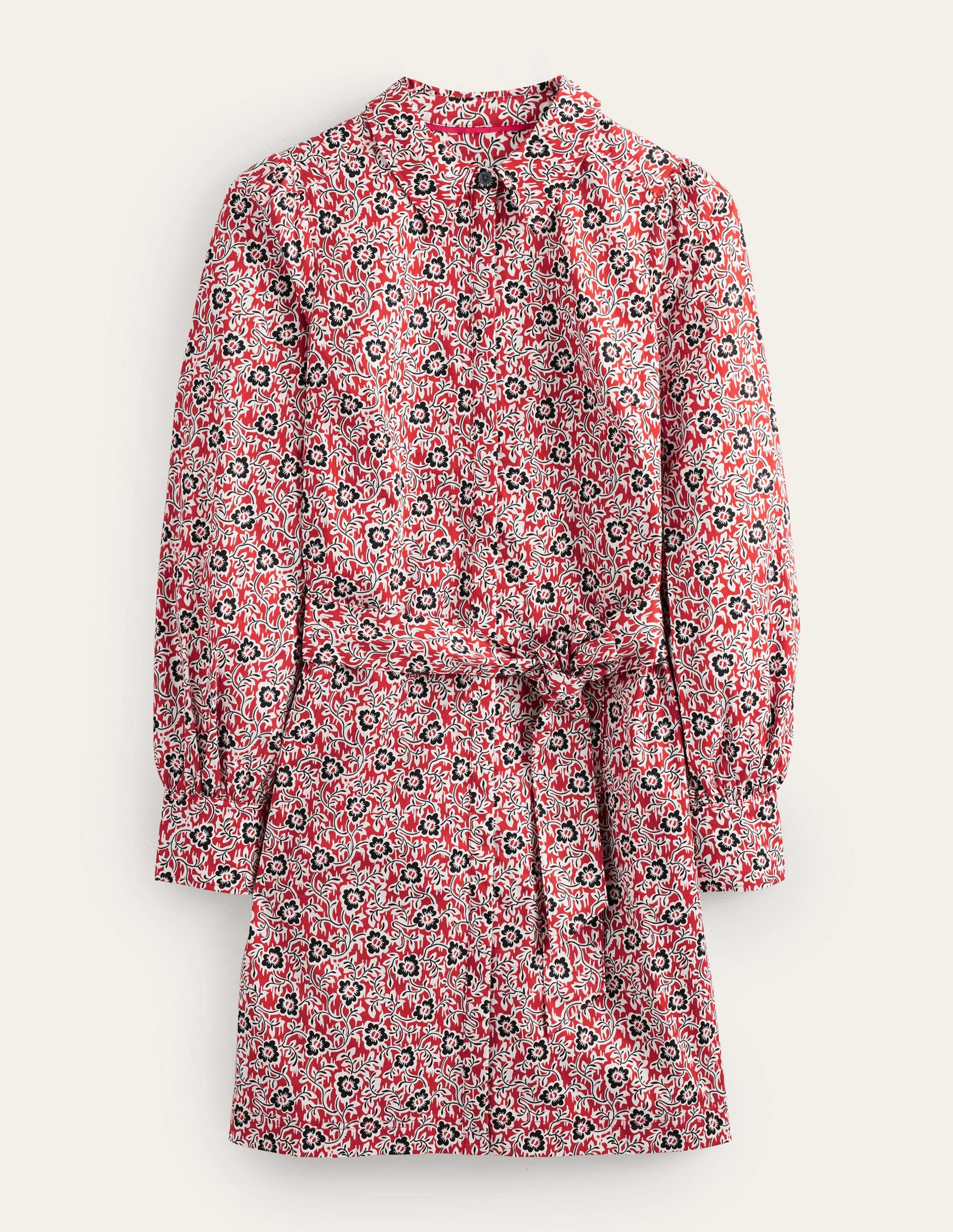 Mini Shift Shirt Dress-Tomato, Clover Swirl - Image 5