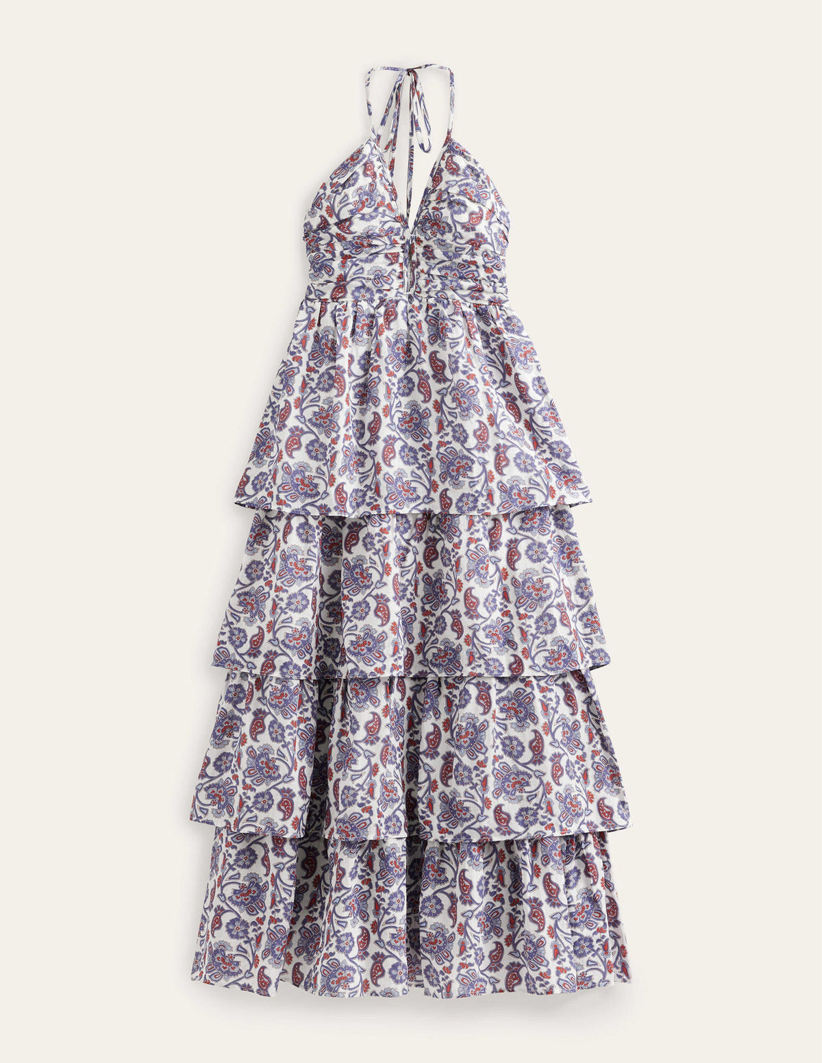 Ruched Tiered Maxi Dress-Nightshadow Blue - Image 7