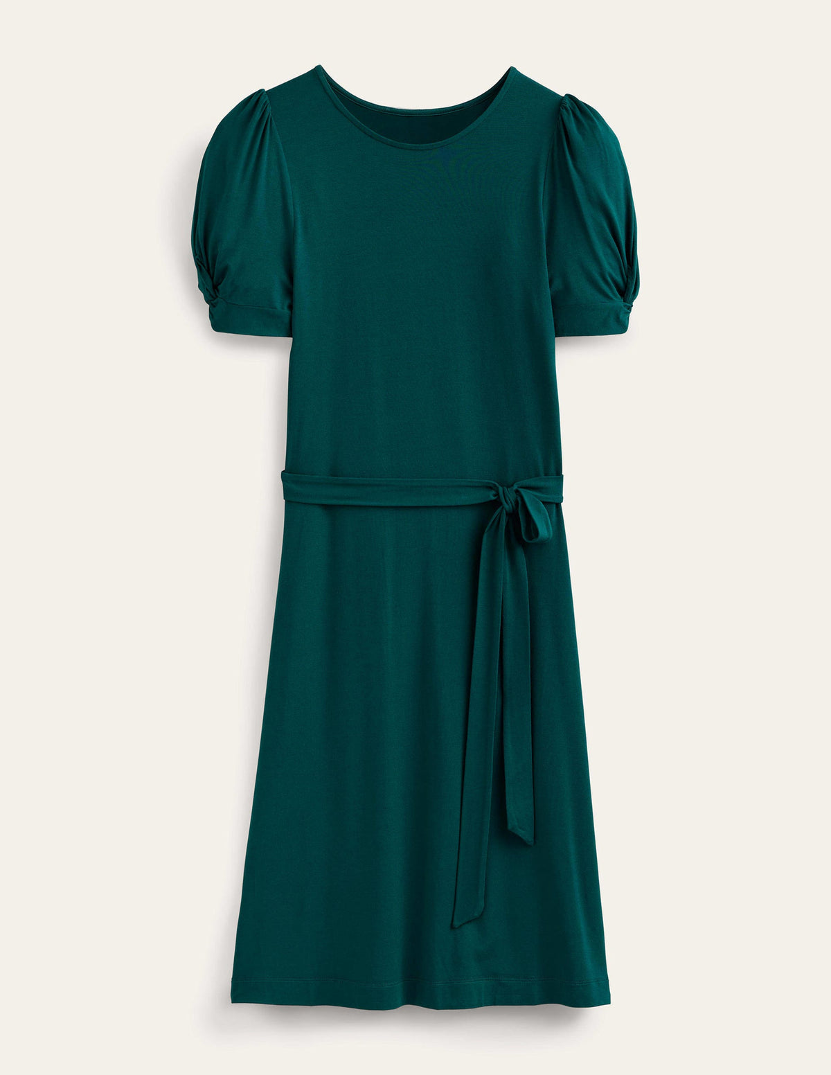 Knot Detail Jersey Mini Dress-Emerald Night-5