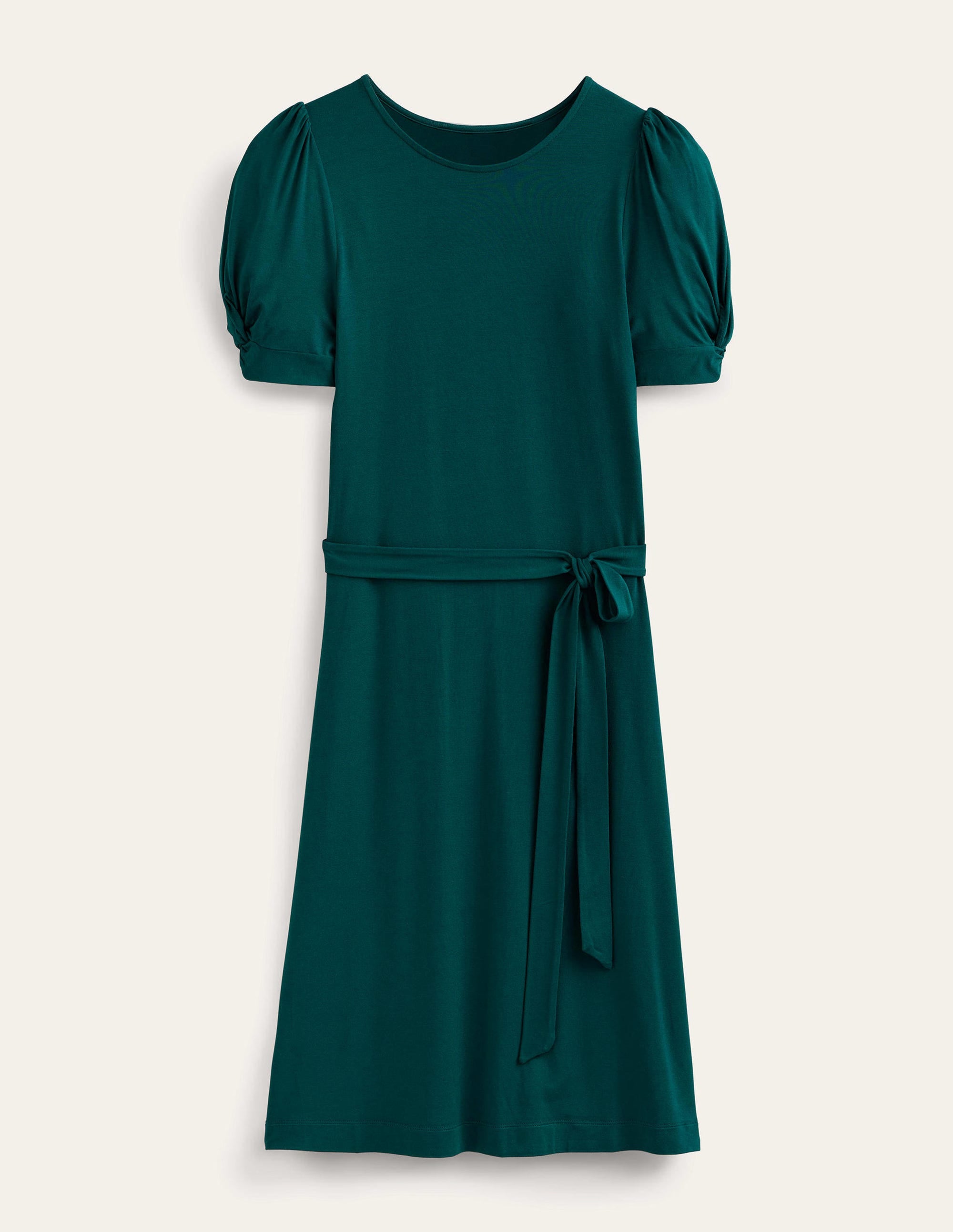 Knot Detail Jersey Mini Dress-Emerald Night - Image 5