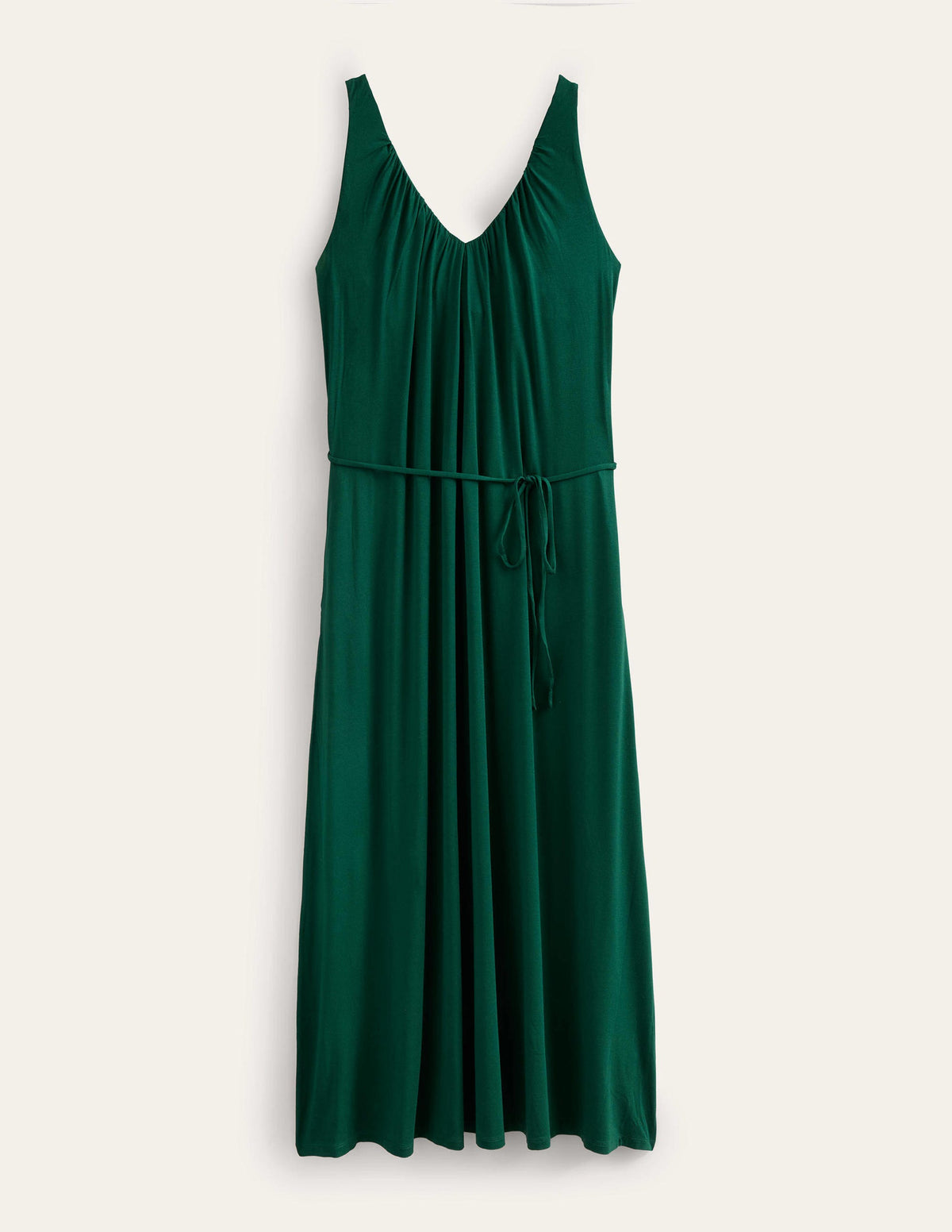 V-Neck Jersey Maxi Dress-Emerald Night-5