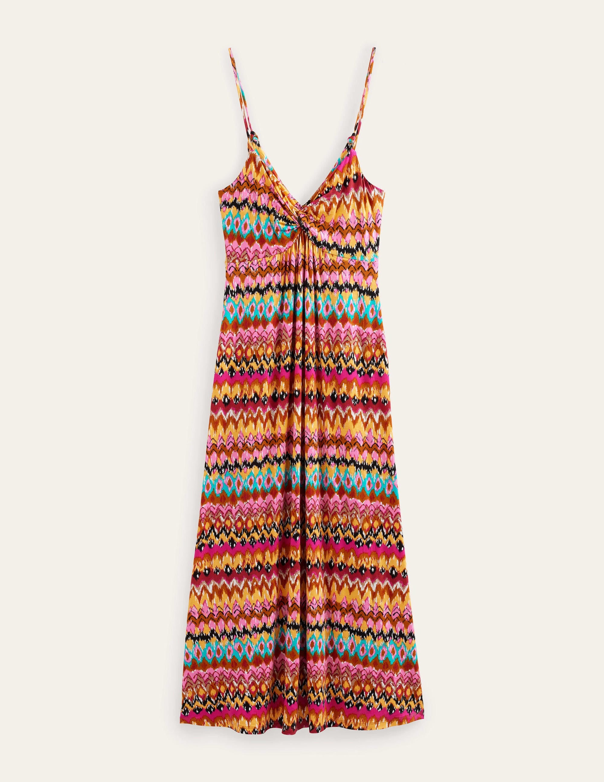 Strappy Jersey Maxi Dress-Multi, Textured Ikat - Image 6