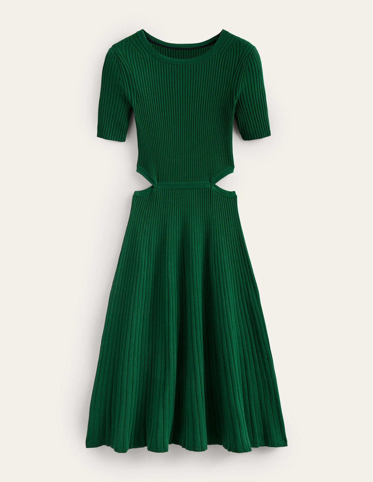 Cut Out Knitted Midi Dress-Emerald Night - Image 6