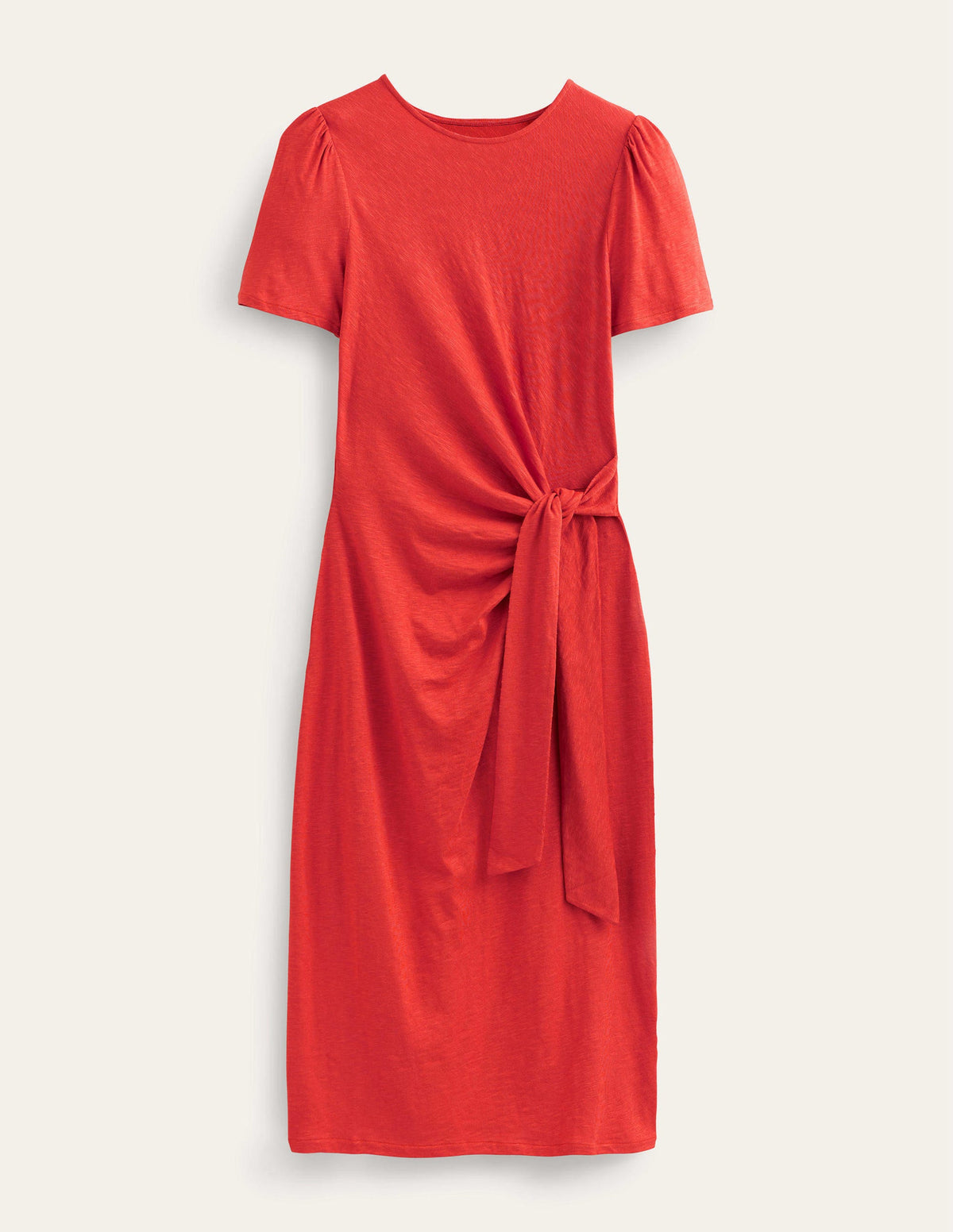 Knot Front Jersey Midi Dress-Rust - Image 6