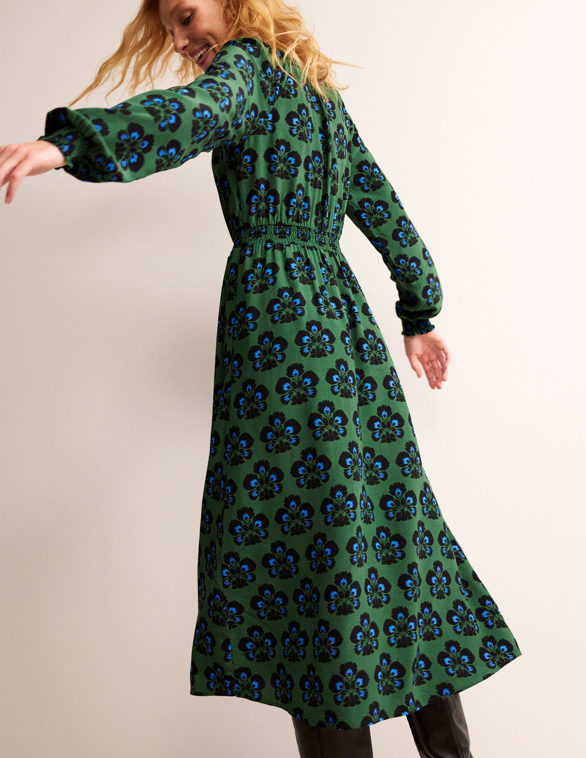 Scoop Neck Maxi Dress-Yellow Texture - Image 3
