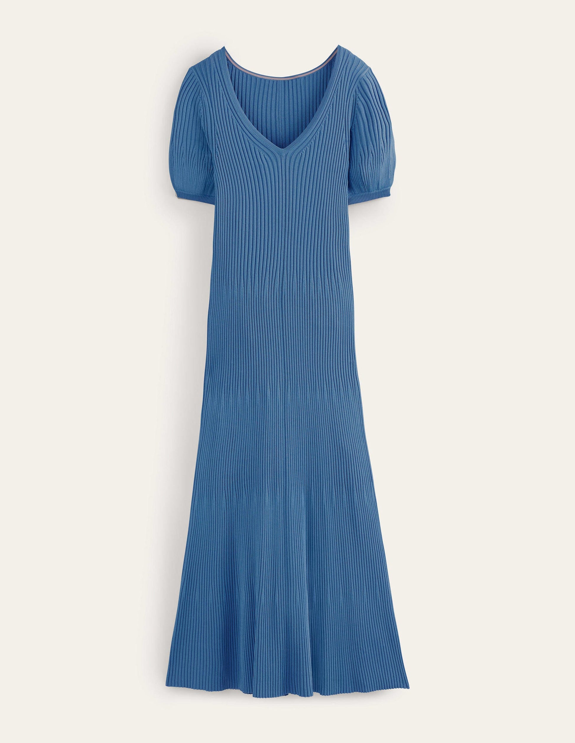 Angled Empire Knitted Dress-Porcelain Blue-6