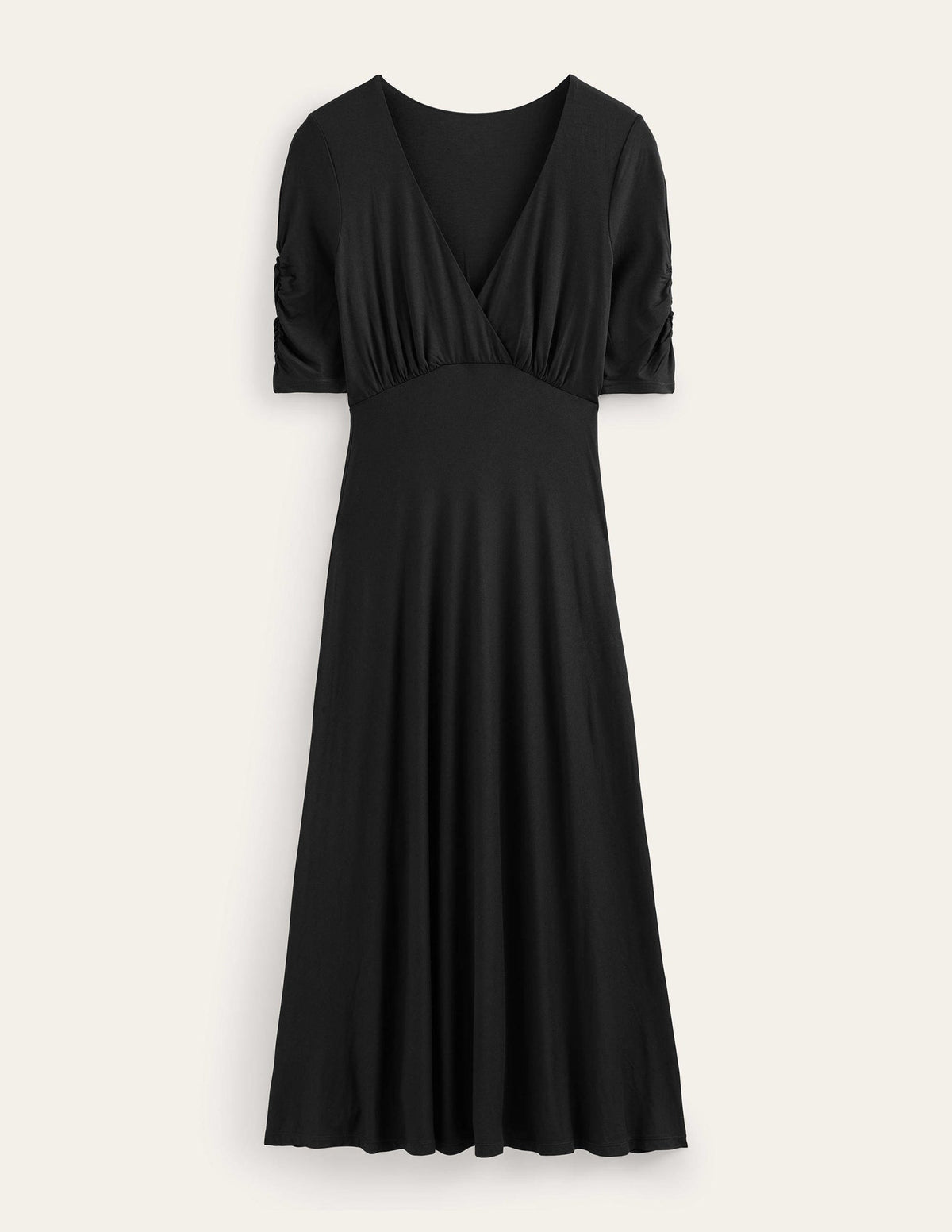Rebecca Jersey Midi Tea Dress-Black - Image 5