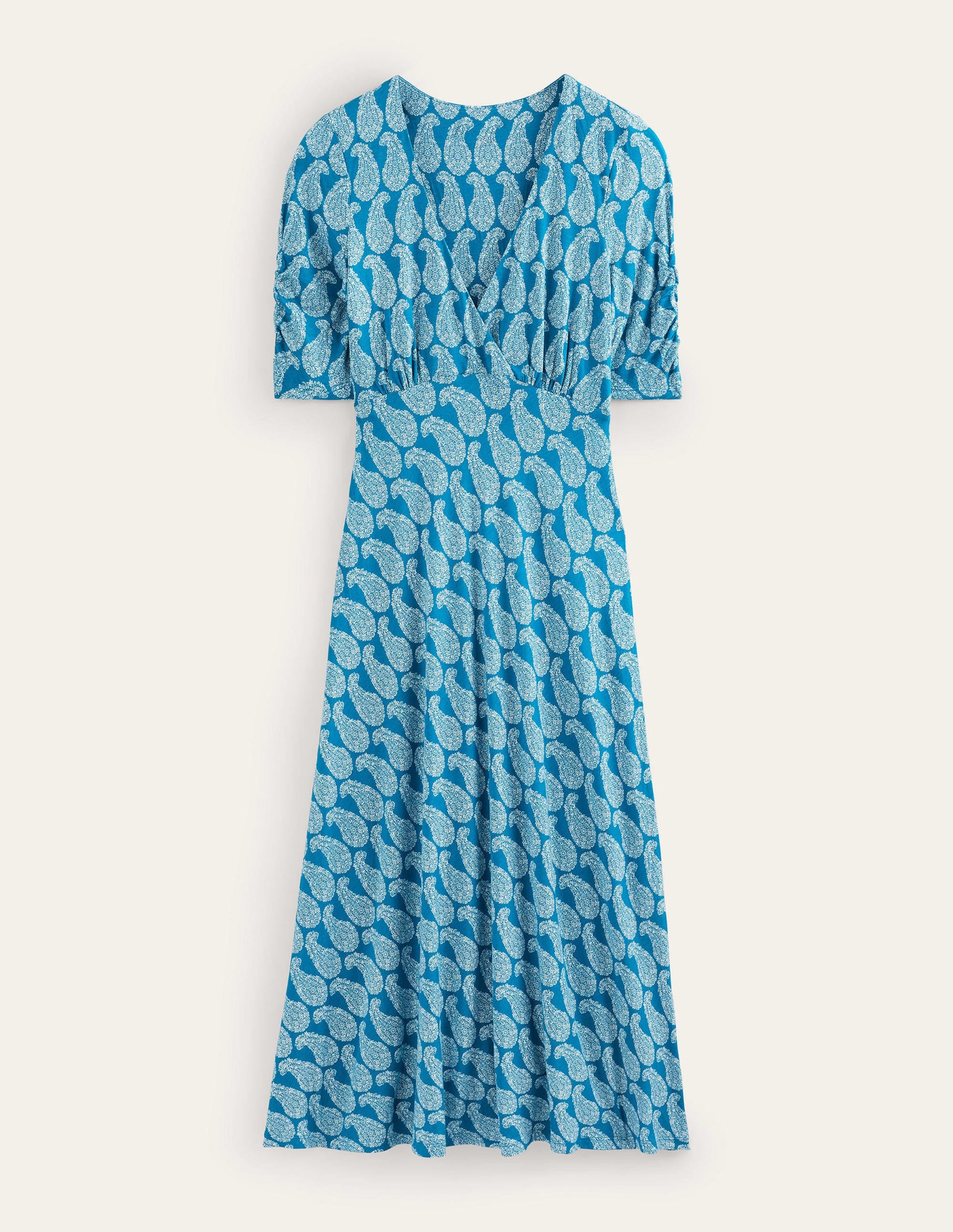 Rebecca Jersey Midi Tea Dress-Crystal Teal, Sweet Paisley - Image 5