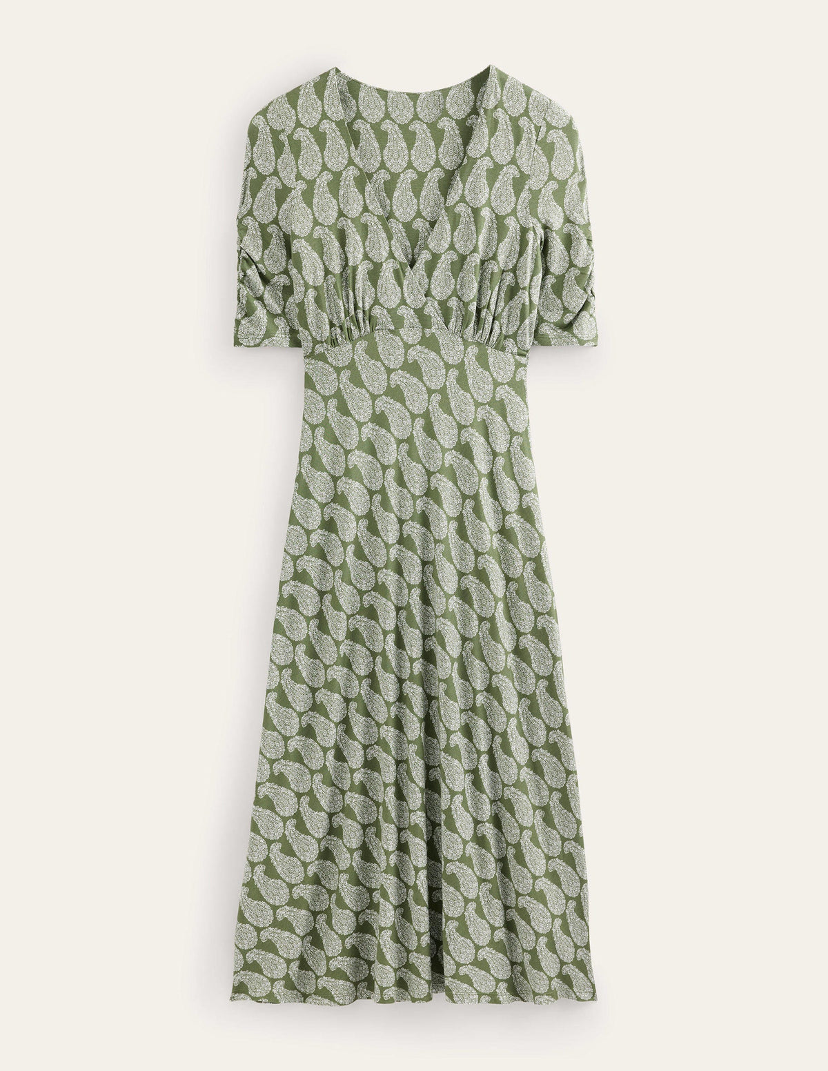 Rebecca Jersey Midi Tea Dress-Spruce, Sweet Paisley-5