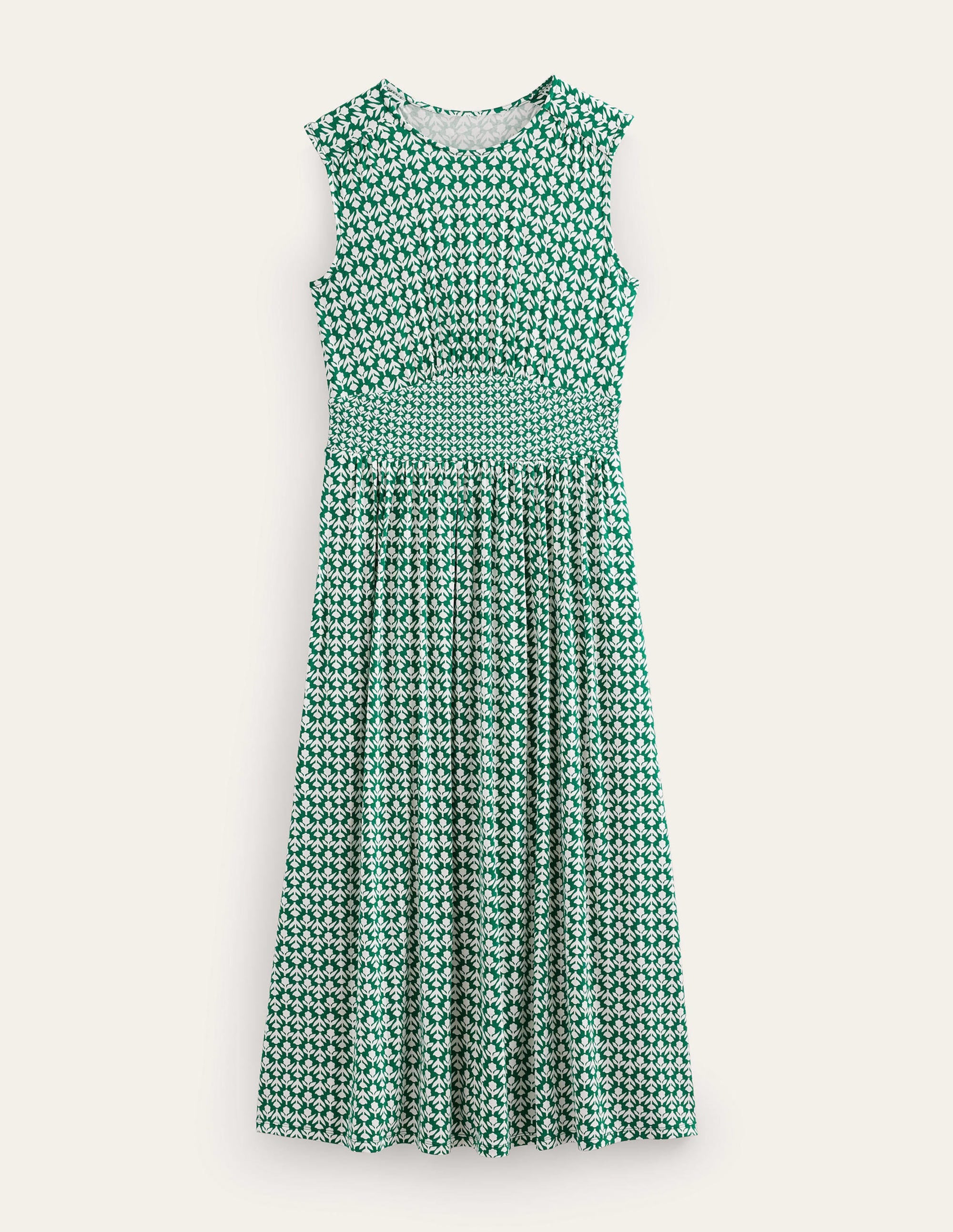 Thea Sleeveless Midi Dress-Bottle Green, Tulip Pop - Image 5