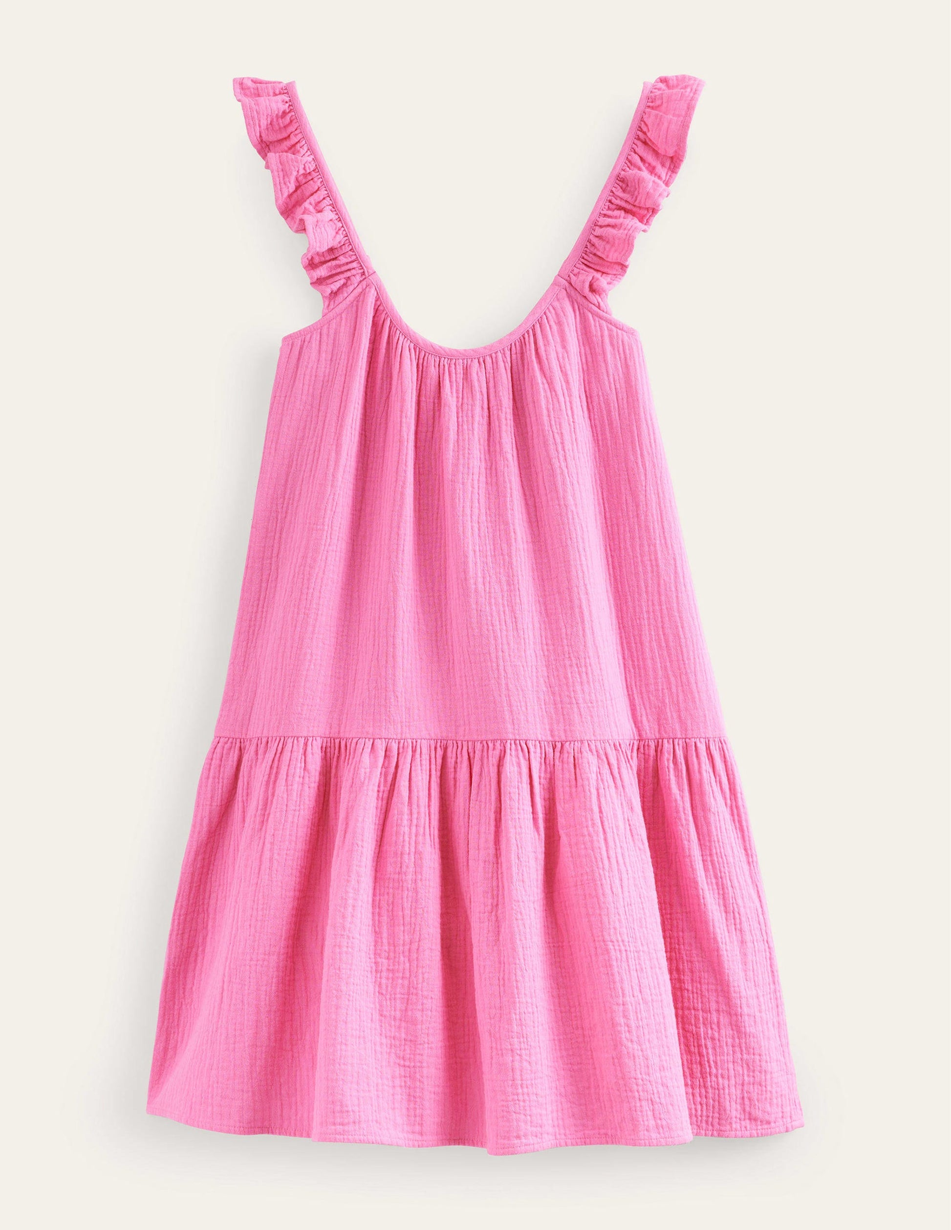 Strappy Cheesecloth Dress-Festival Pink-5