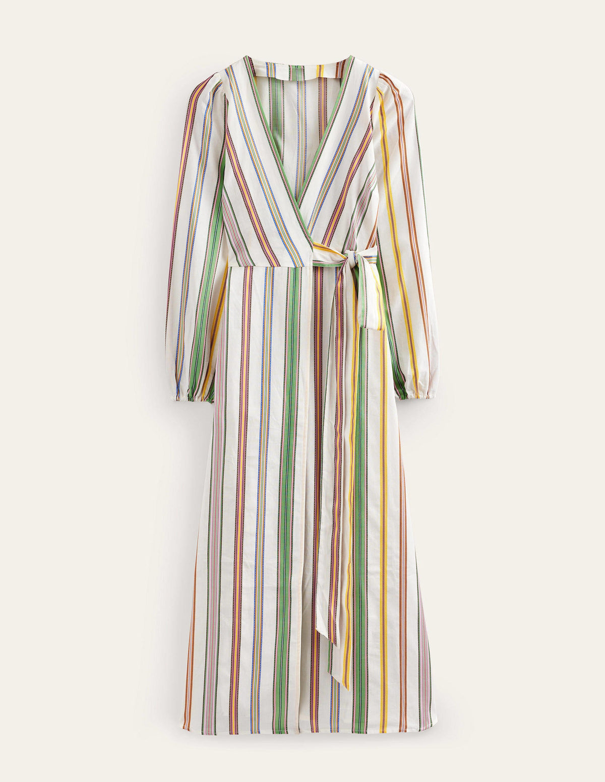 Stripe Maxi Wrap Dress-Multi, Stripe-5