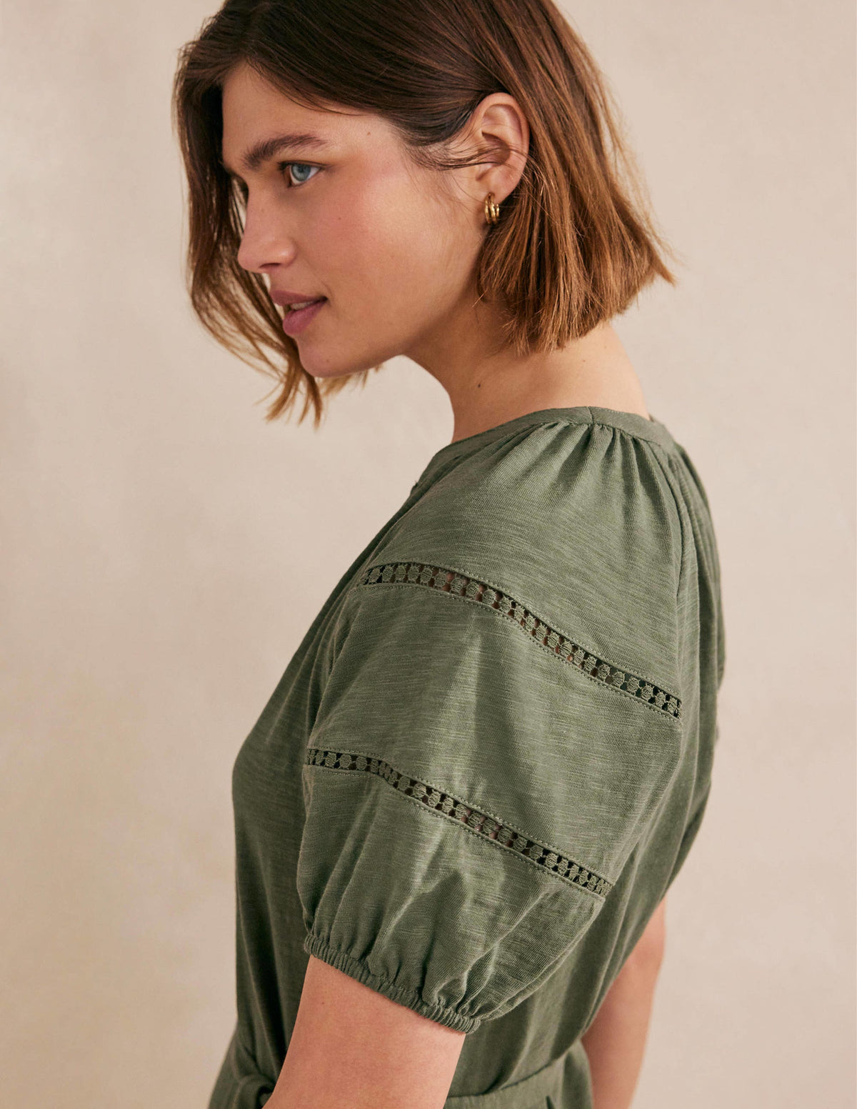 Trim Detail Jersey Dress-Spruce - Image 2