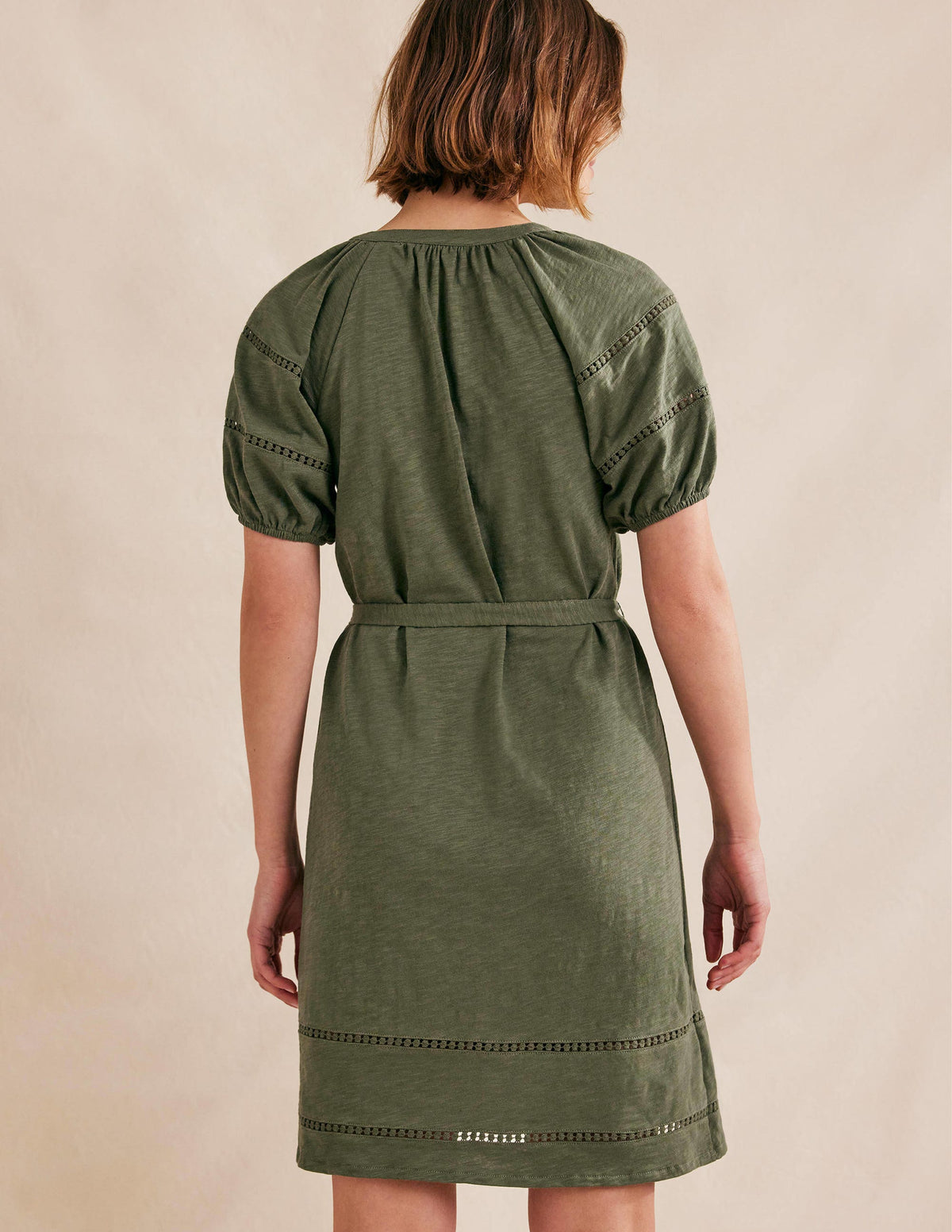 Trim Detail Jersey Dress-Spruce - Image 3