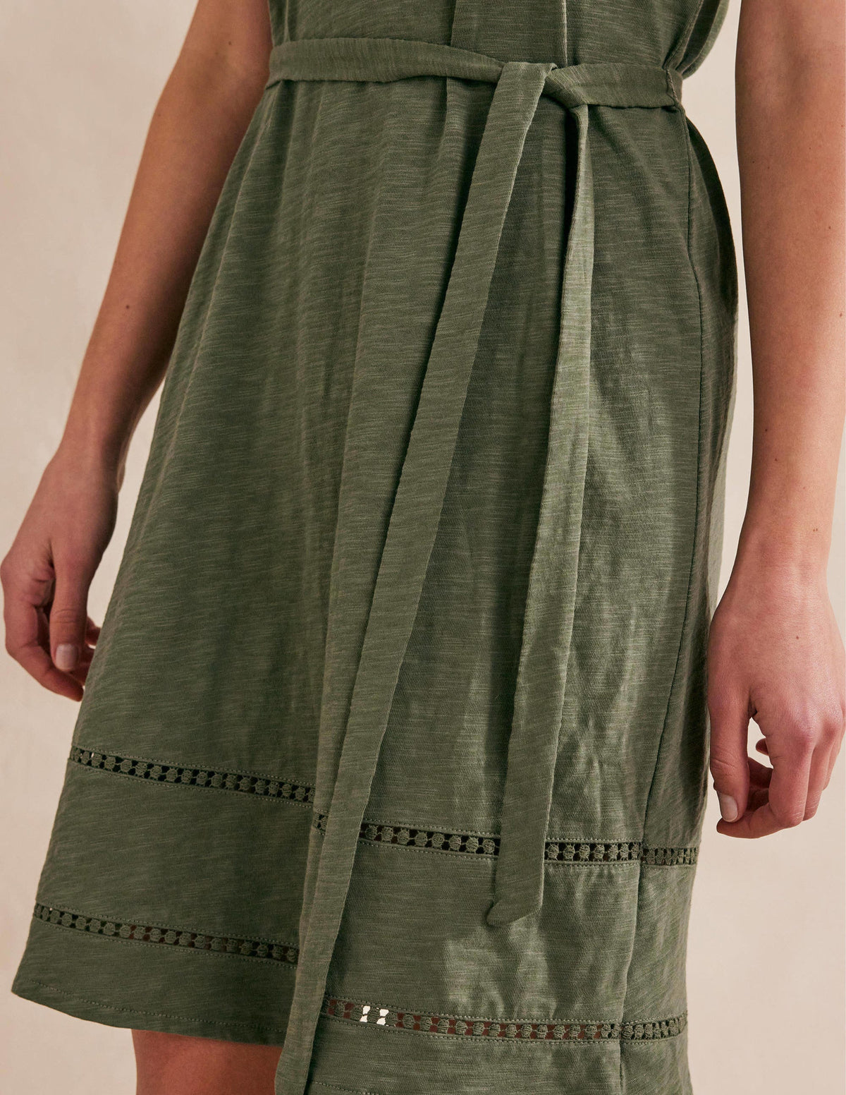 Trim Detail Jersey Dress-Spruce - Image 4