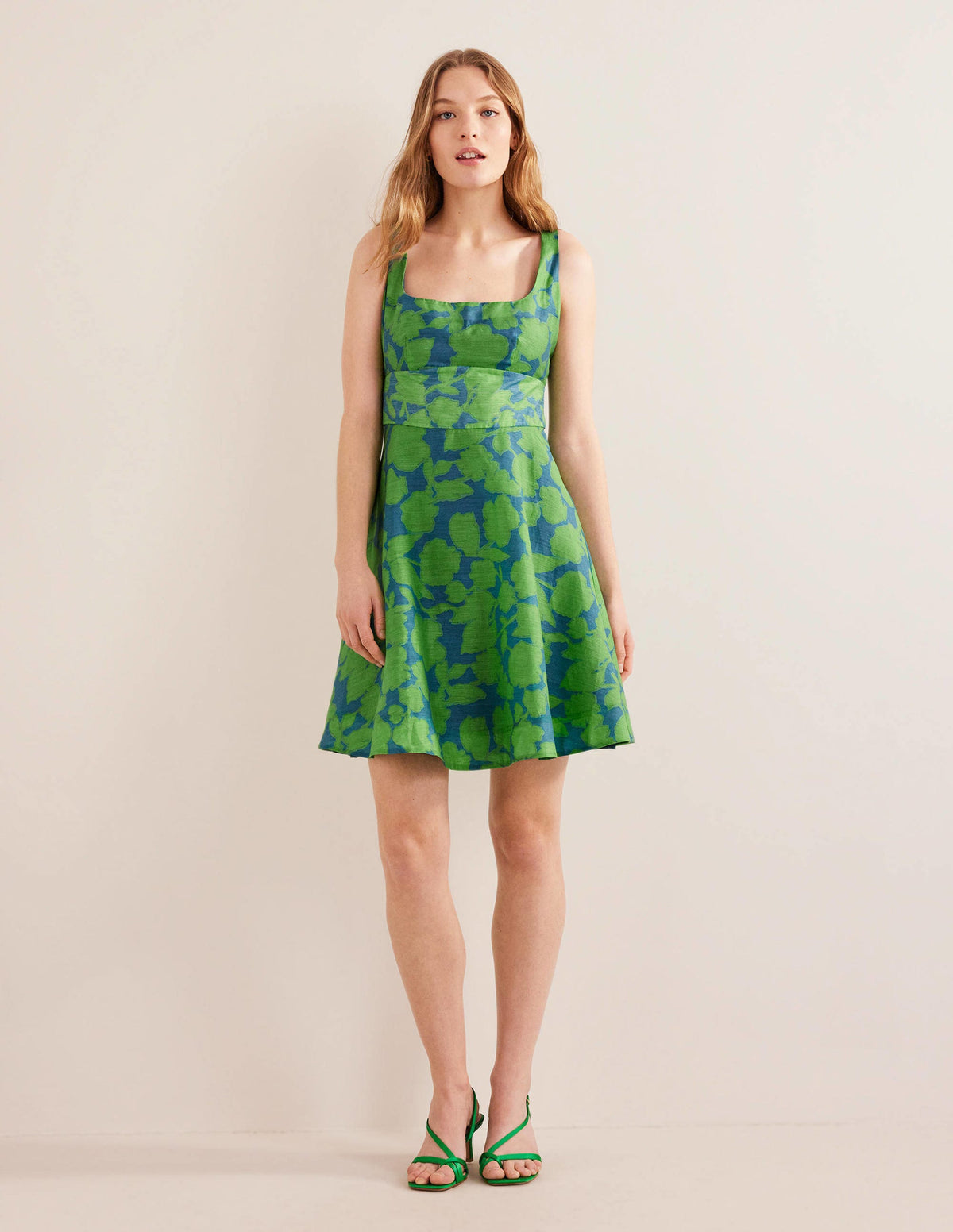 Organza Mini Dress-Jasmine Green, Windsor Bloom - Image 4